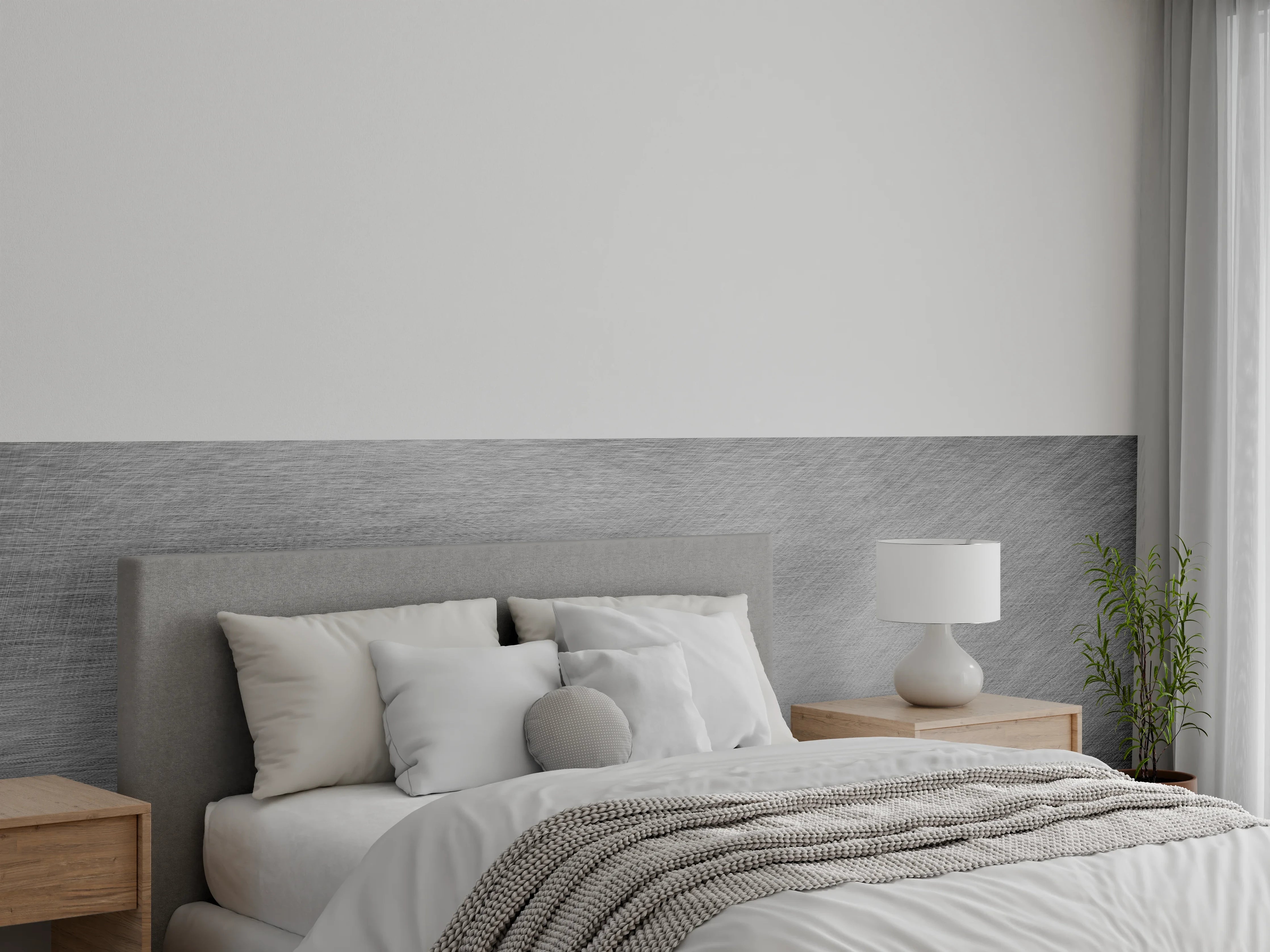 Wandverkleidung Schlafzimmer - Gebürsteter Stahlblech Mix