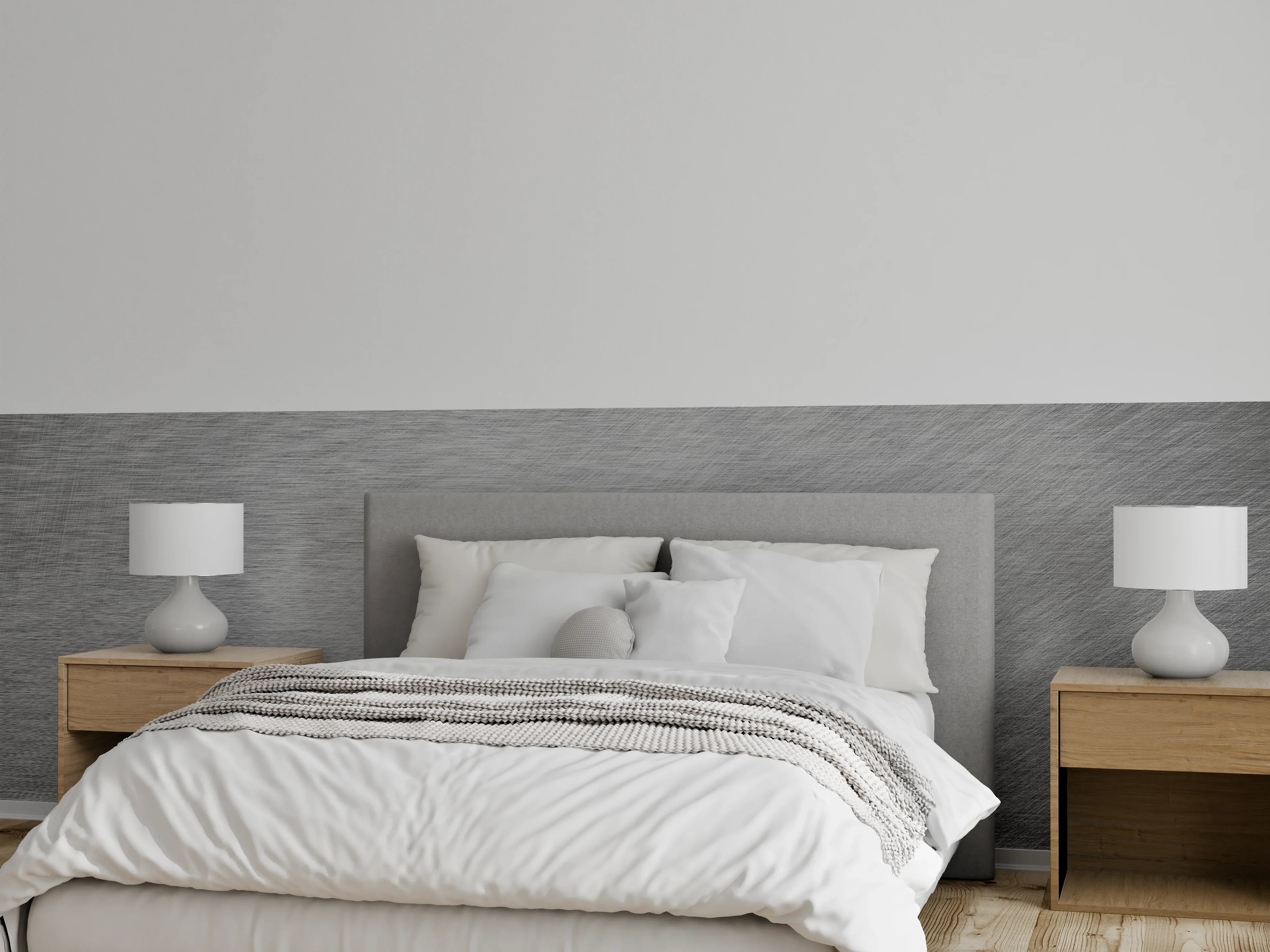 Wandverkleidung Schlafzimmer - Gebürsteter Stahlblech Mix
