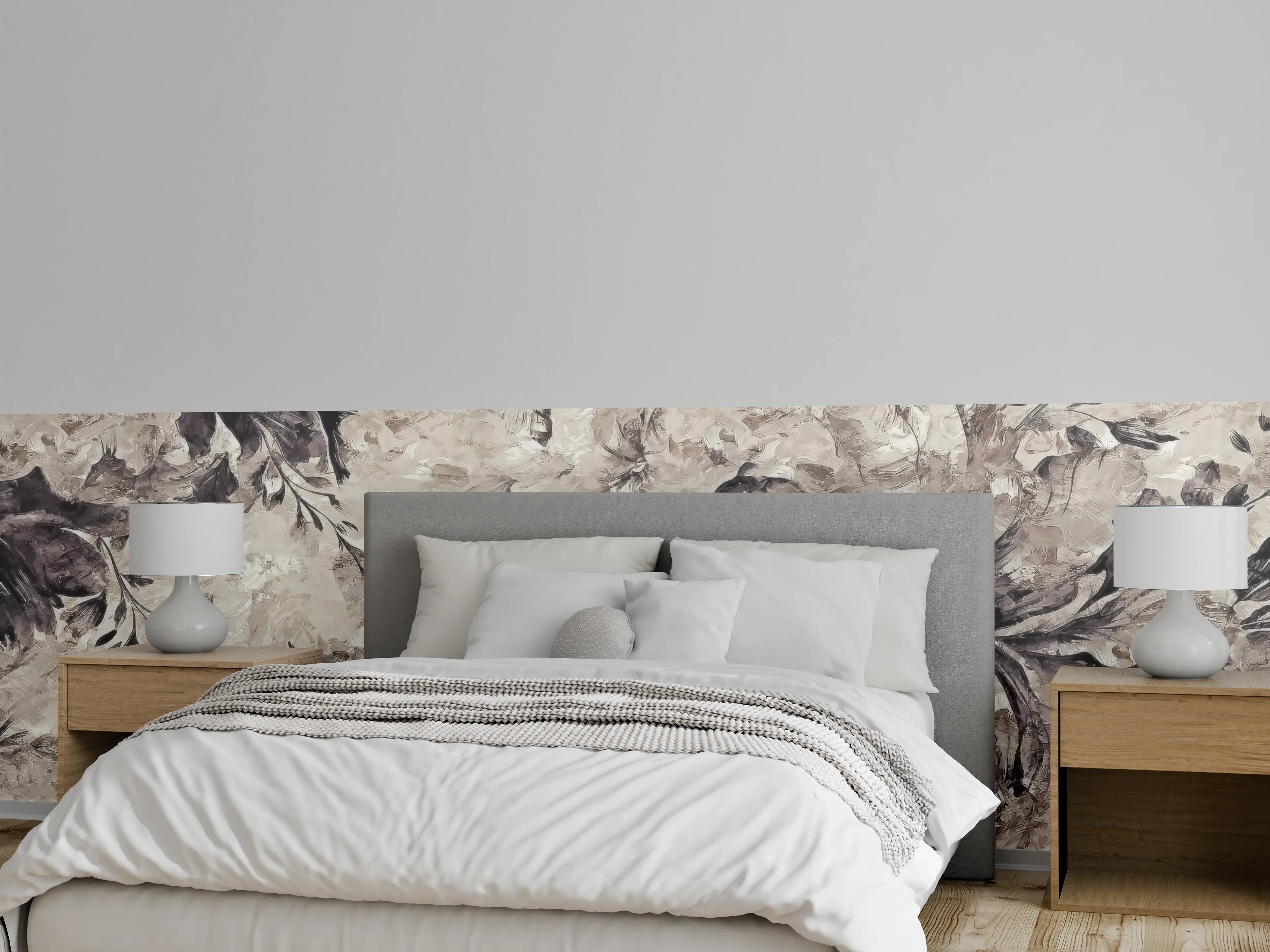 Wandverkleidung Schlafzimmer - Gemälde - Büsche