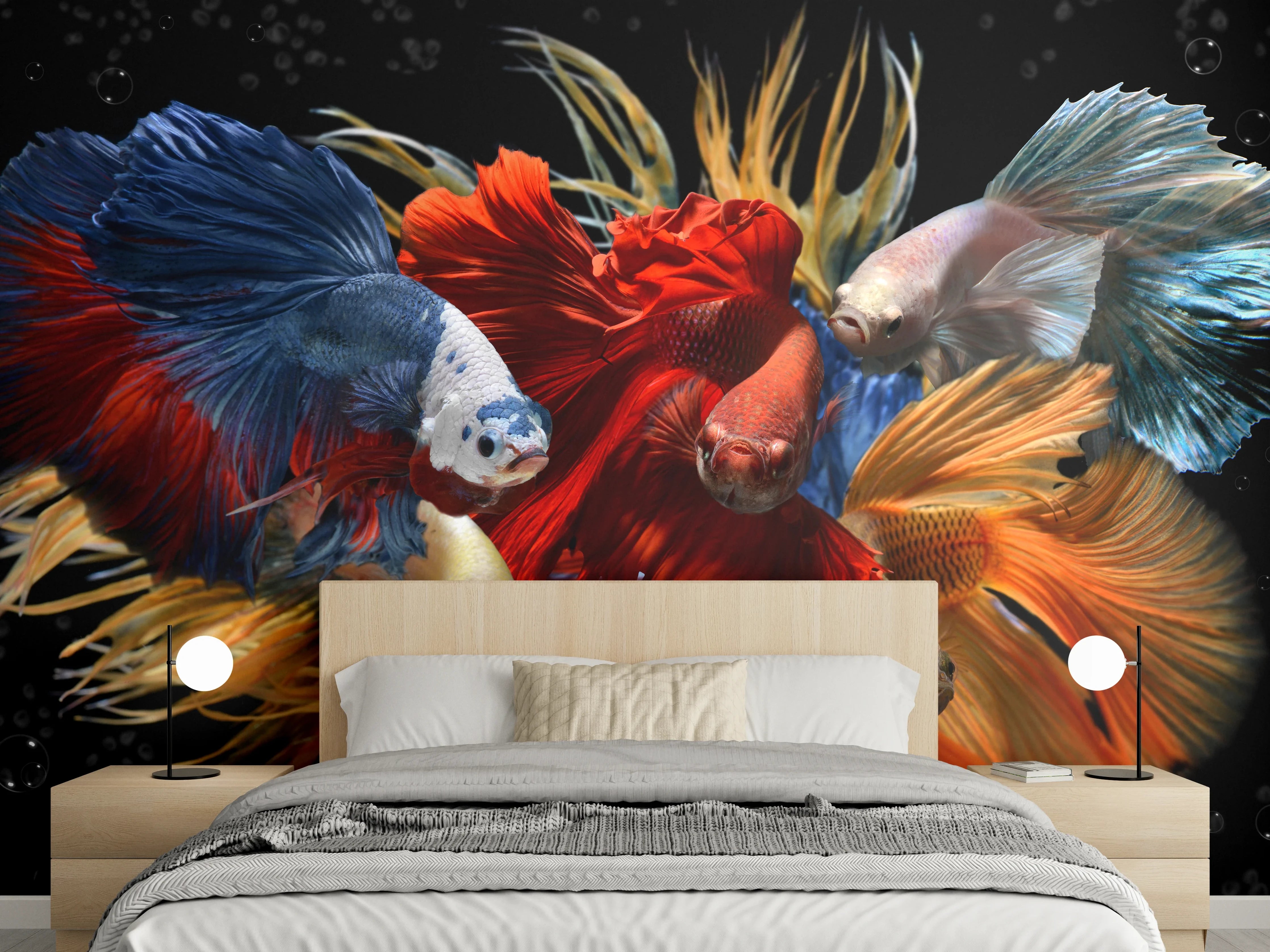Wandverkleidung Schlafzimmer - Gemischte bunte Fantasie betta