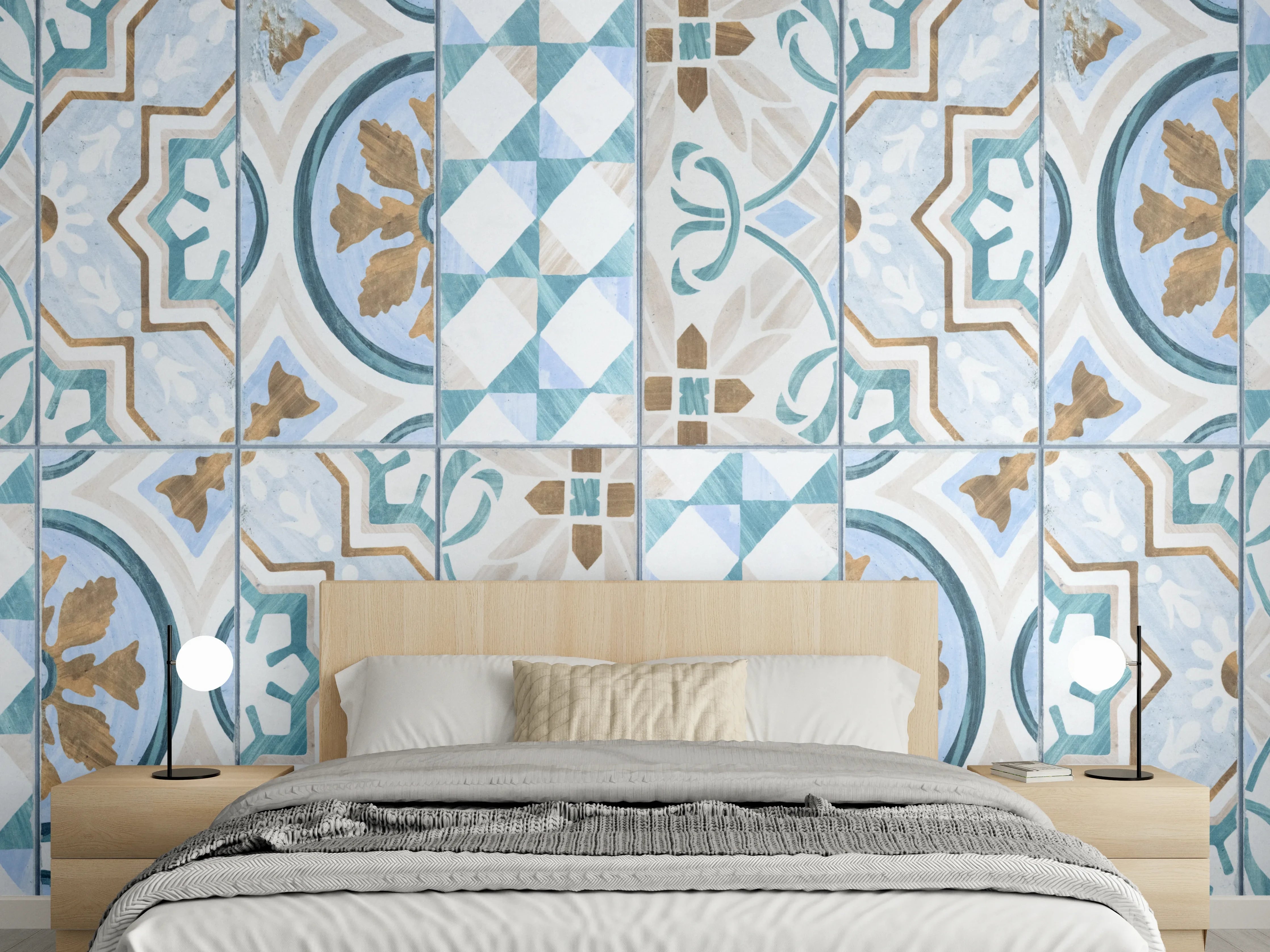 Wandverkleidung Schlafzimmer - Geometrisch rechteckige Fliesen