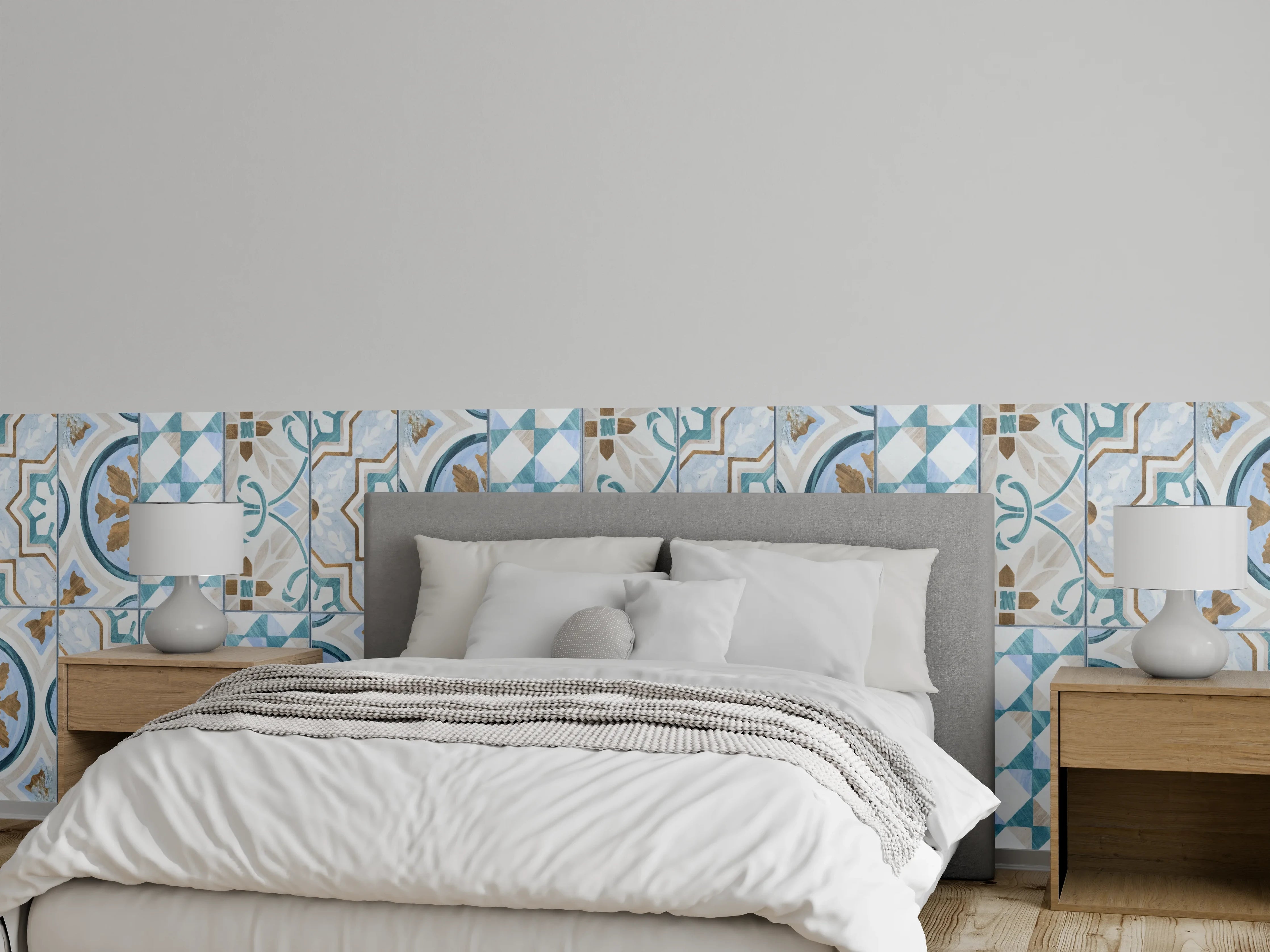 Wandverkleidung Schlafzimmer - Geometrisch rechteckige Fliesen