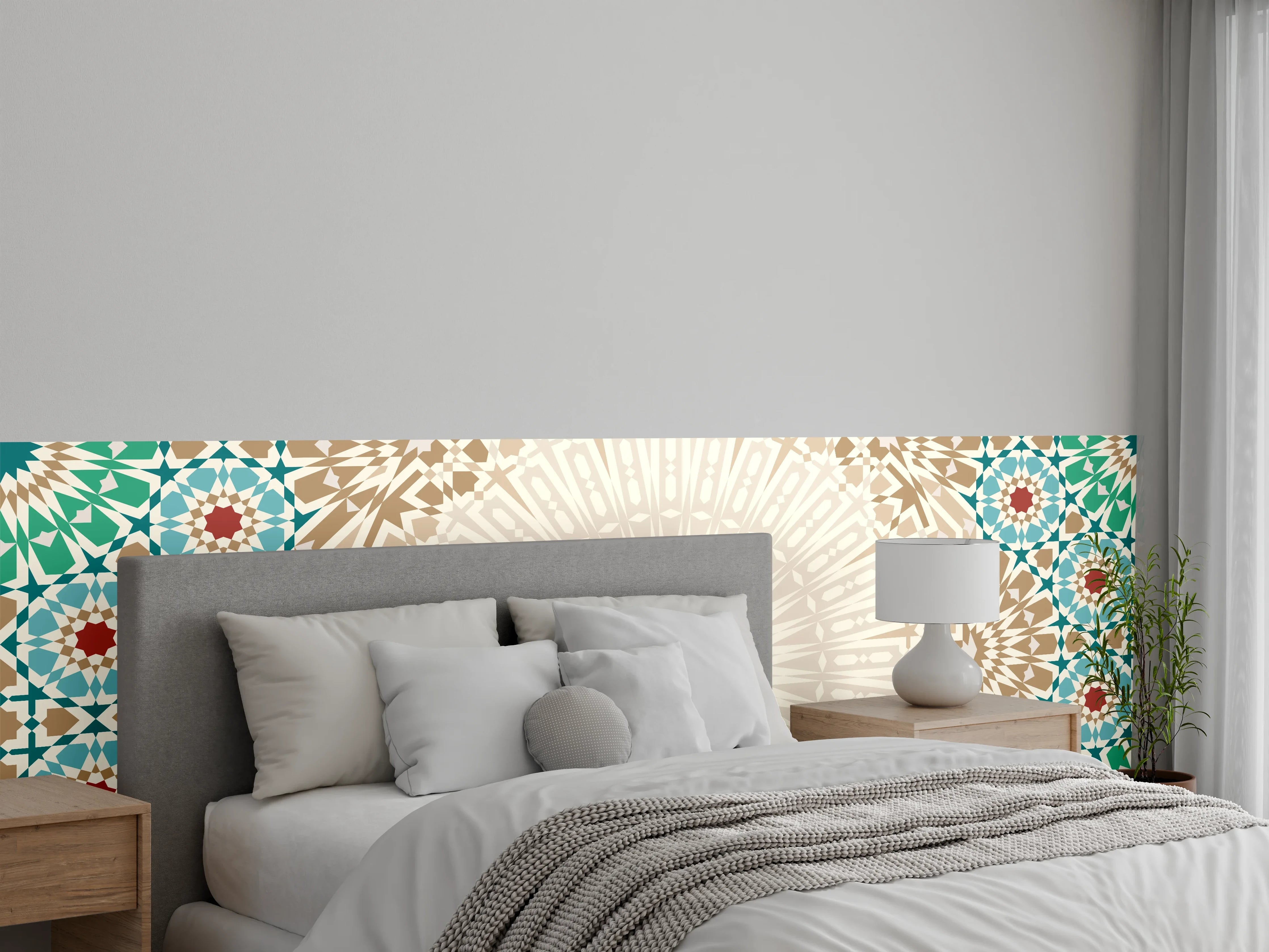 Wandverkleidung Schlafzimmer - Geometrische Mandala-Muster