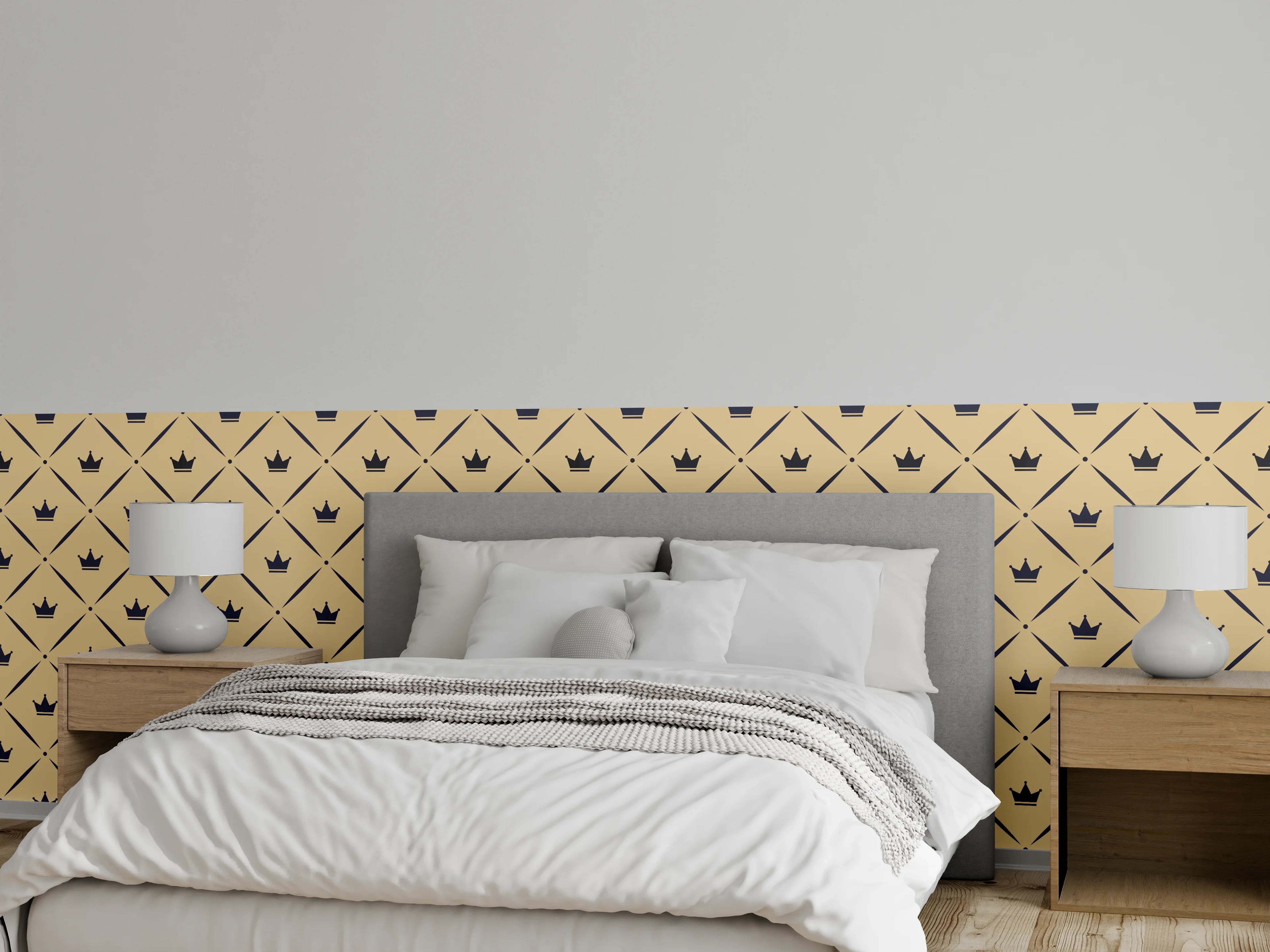 Wandverkleidung Schlafzimmer - Geometrisches Beige-Braun Muster