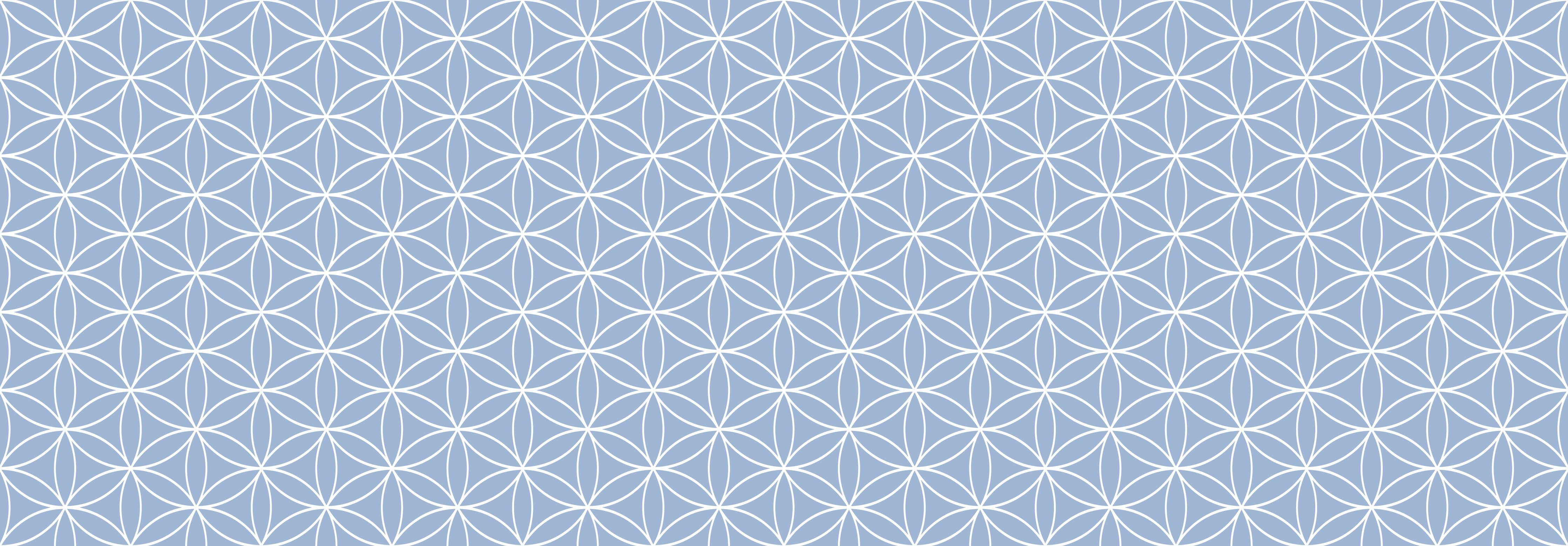 Wandverkleidung Schlafzimmer-Geometrisches Muster in Blau-Weiß