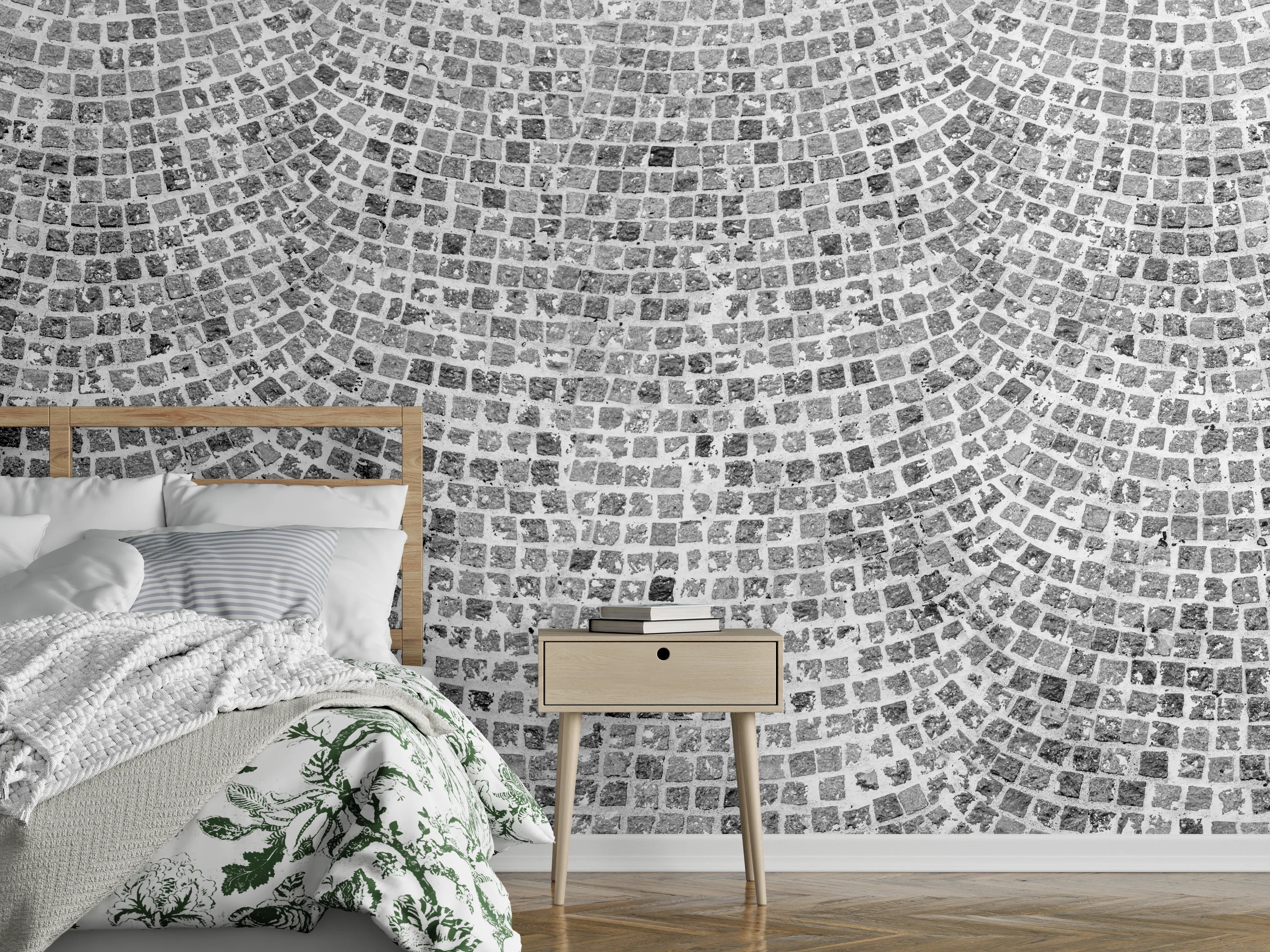 Wandverkleidung Schlafzimmer - Gepflasterte Straßenoberfläche