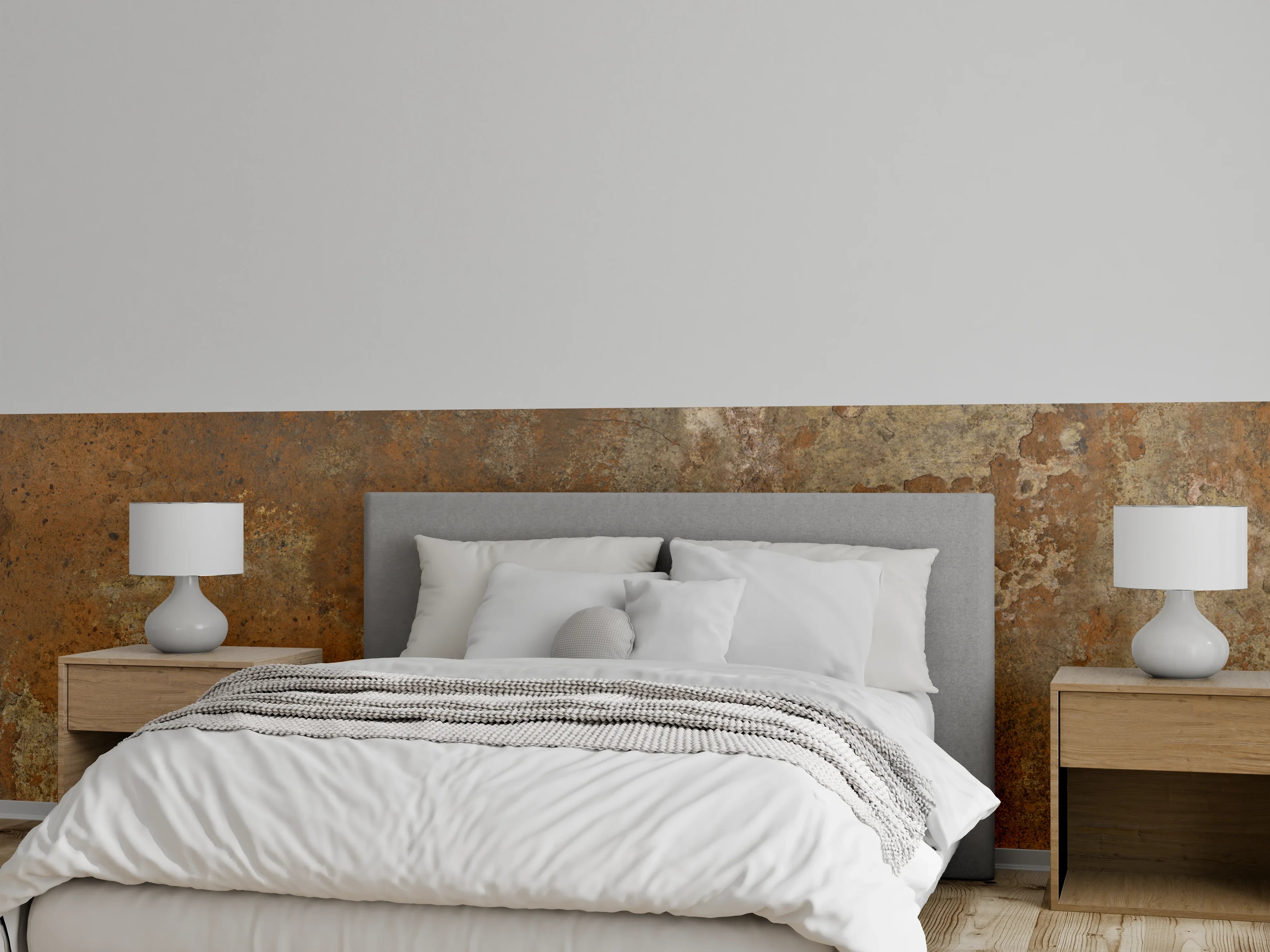 Wandverkleidung Schlafzimmer - Gerösteter Metalltextur