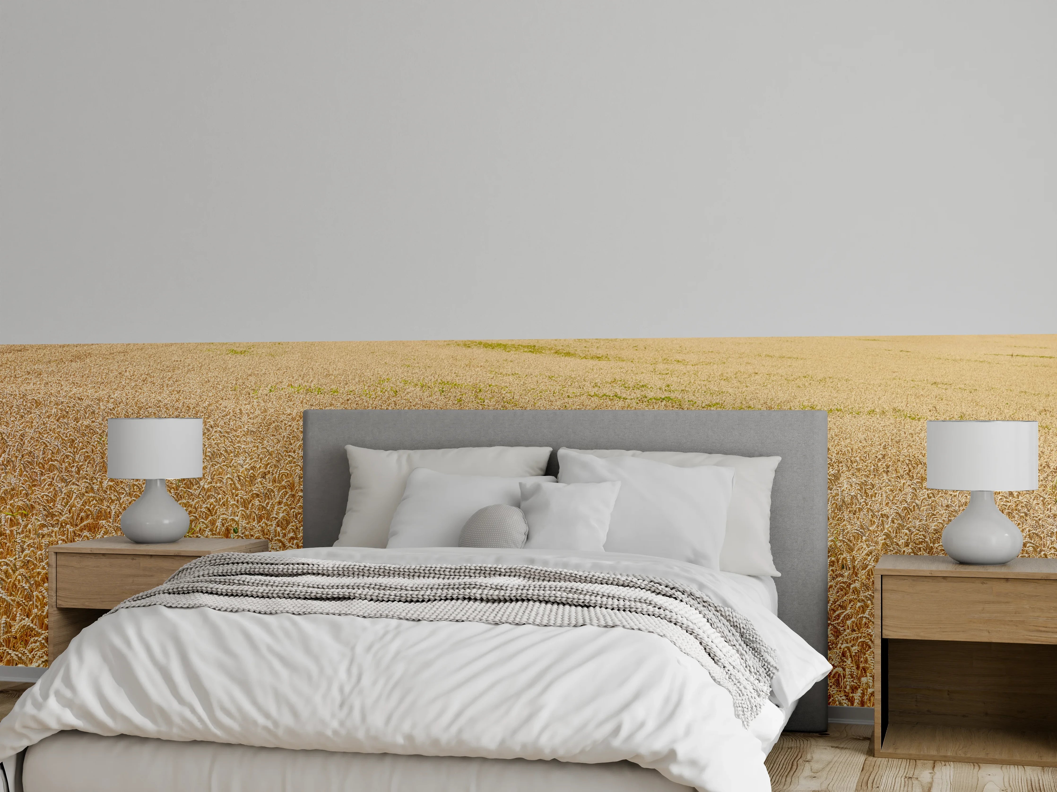 Wandverkleidung Schlafzimmer - Getreidefeld - Panoramabild