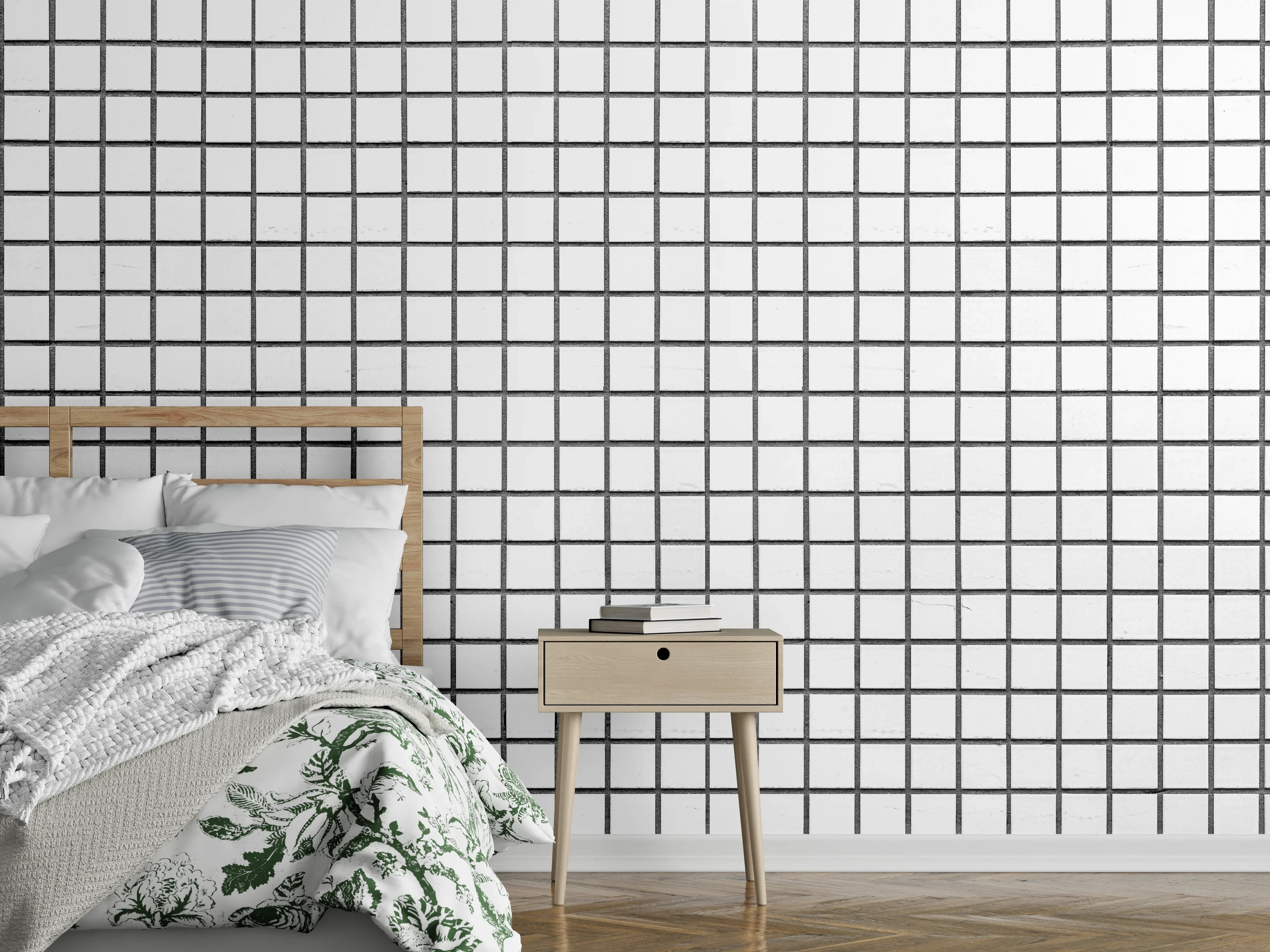 Wandverkleidung Schlafzimmer - Gittermuster