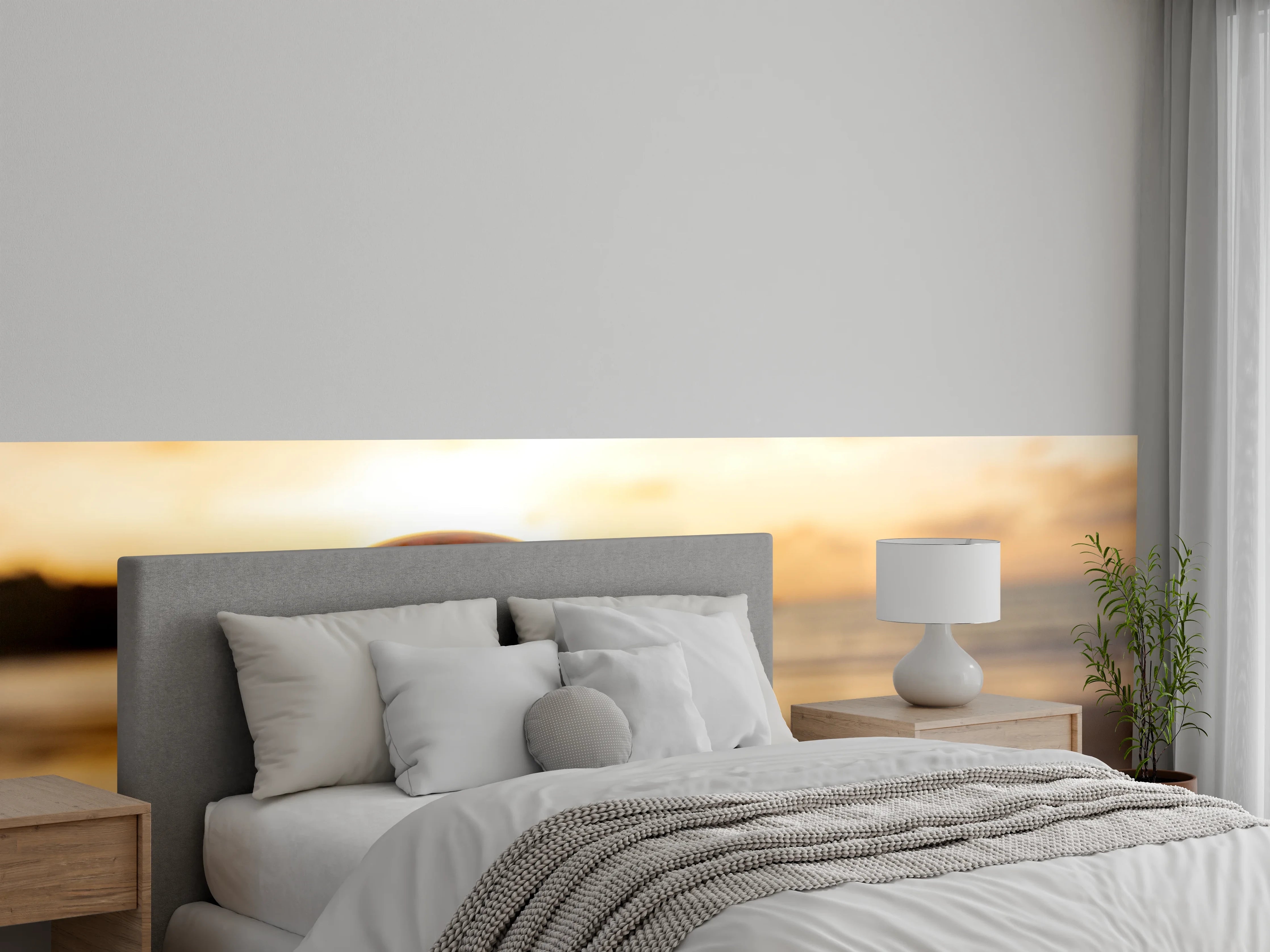 Wandverkleidung Schlafzimmer - Glaskugel an der Küste