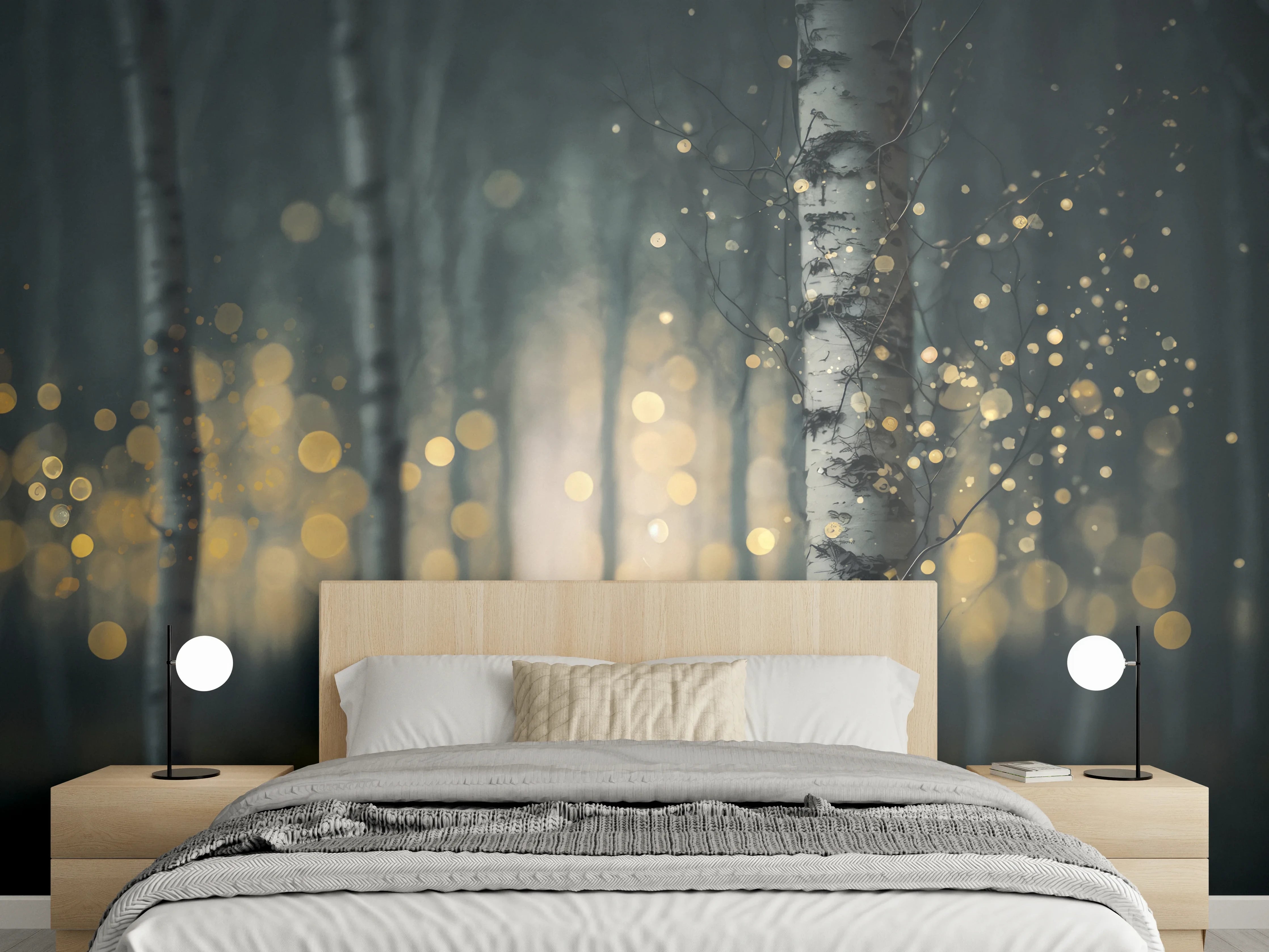 Wandverkleidung Schlafzimmer - Glühender Magischer Wald
