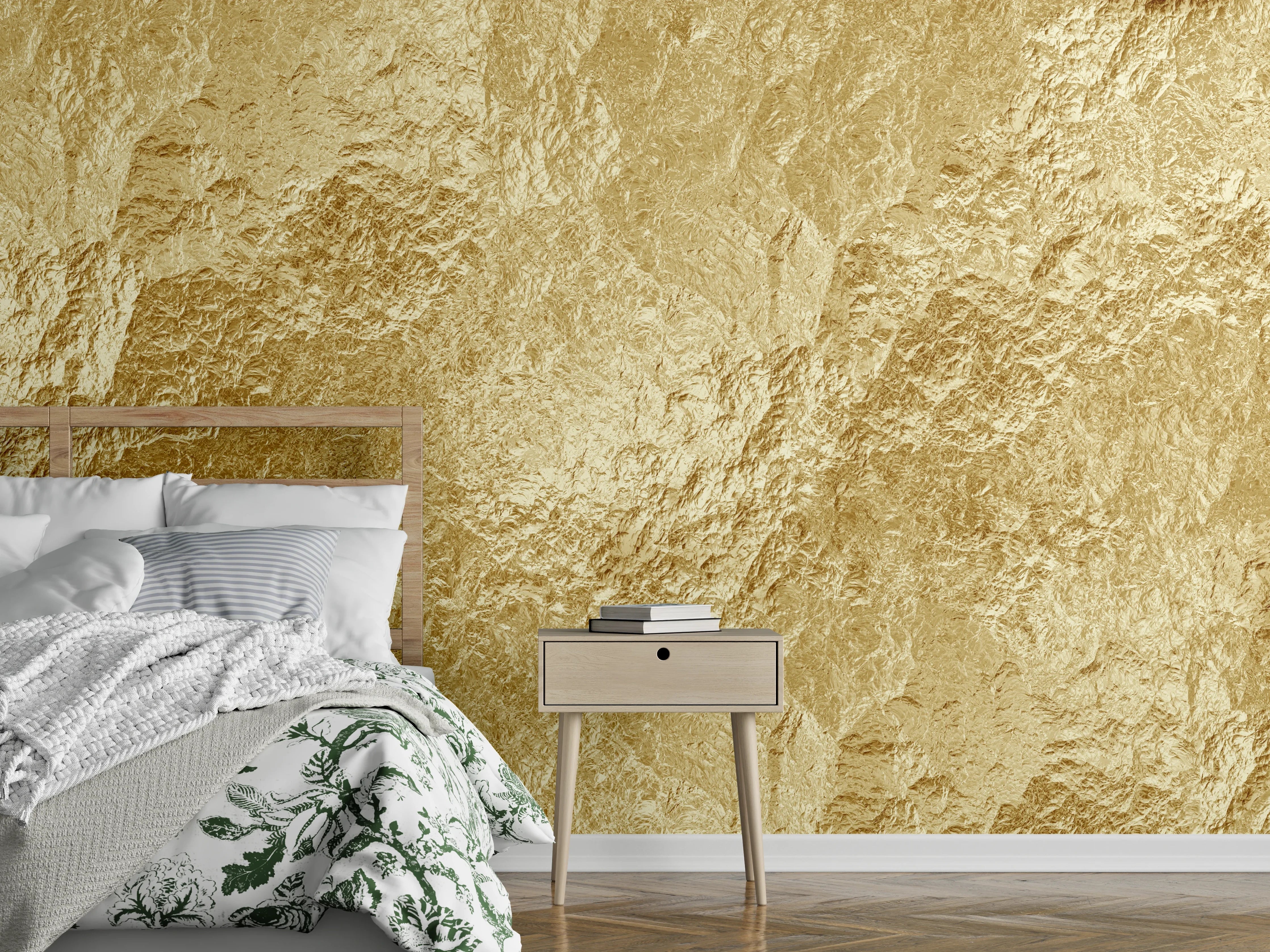 Wandverkleidung Schlafzimmer - Goldene Luxus Textur