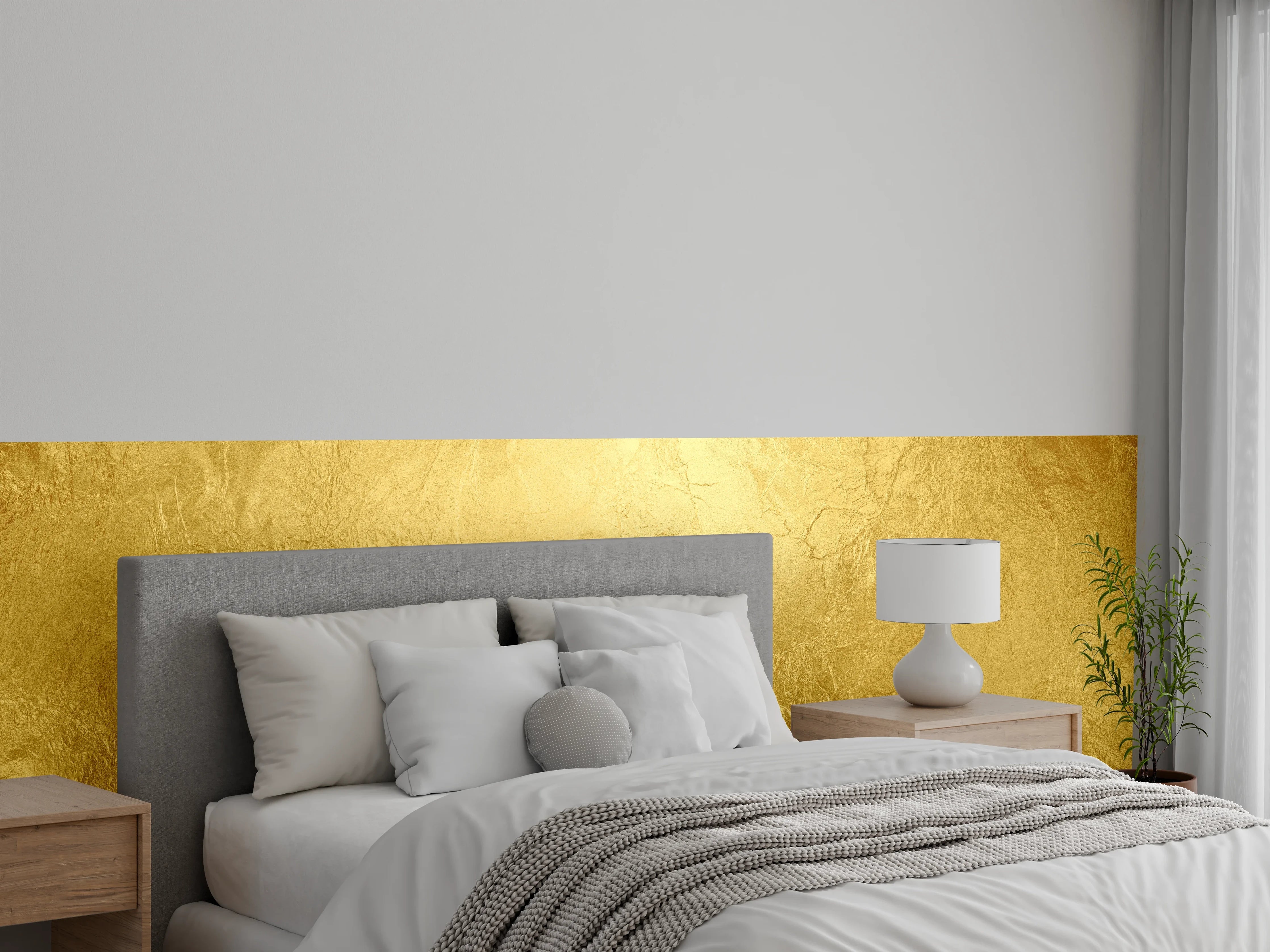 Wandverkleidung Schlafzimmer - Goldene Marmoroptik Traumhafte Strukturen