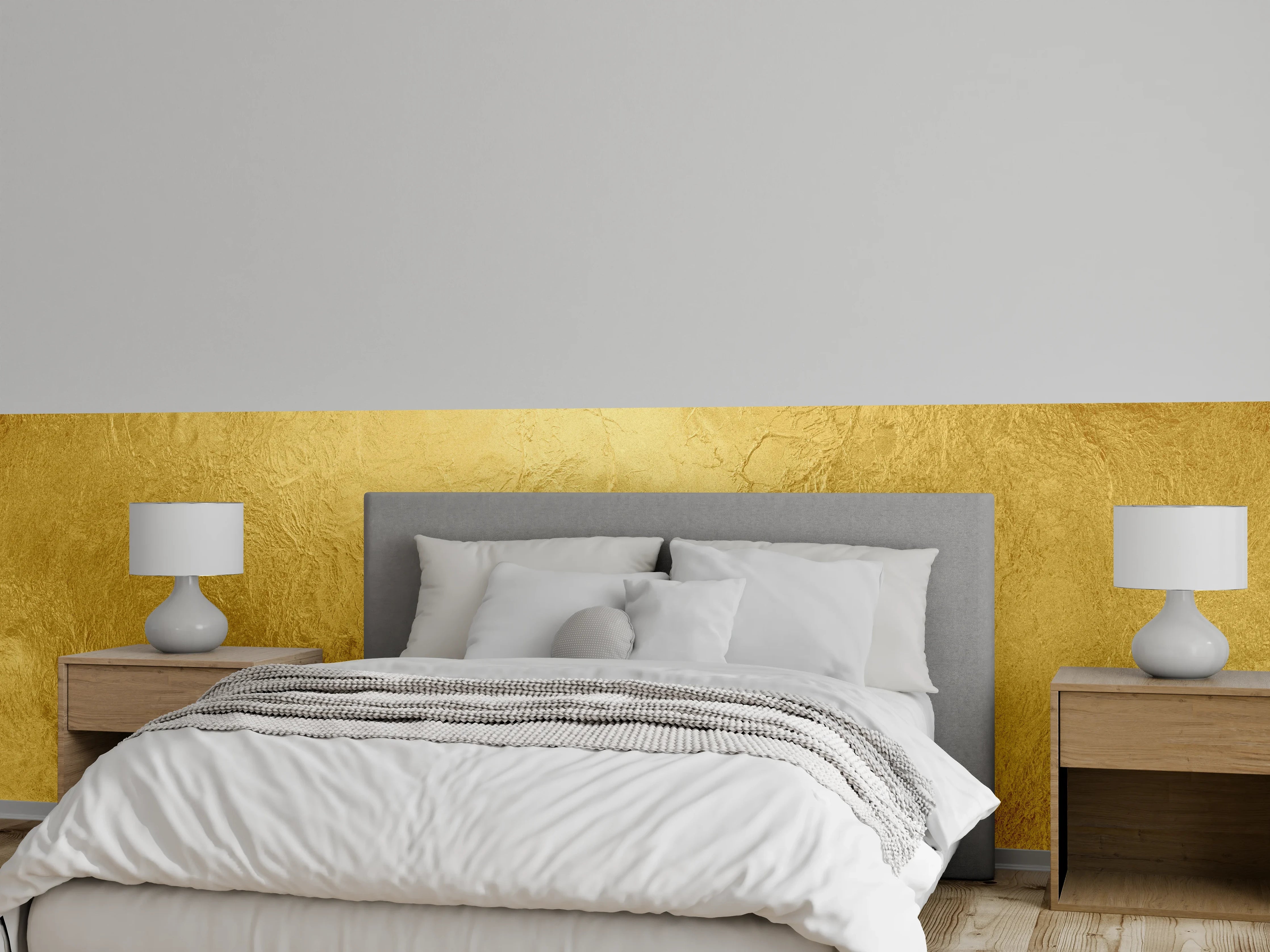 Wandverkleidung Schlafzimmer - Goldene Marmoroptik Traumhafte Strukturen