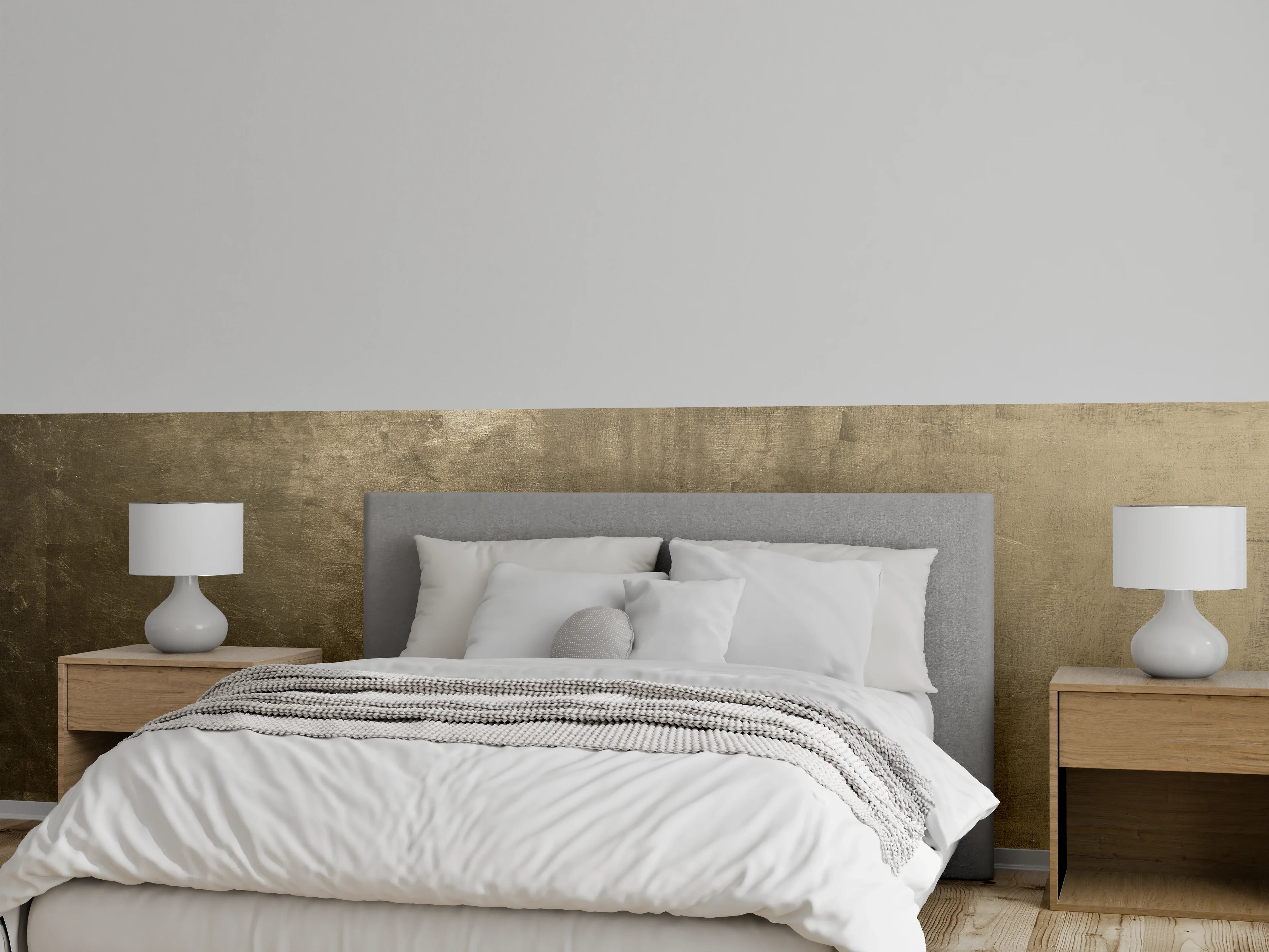Wandverkleidung Schlafzimmer - Goldene Metallic-Oberfläche für Wandgestaltung