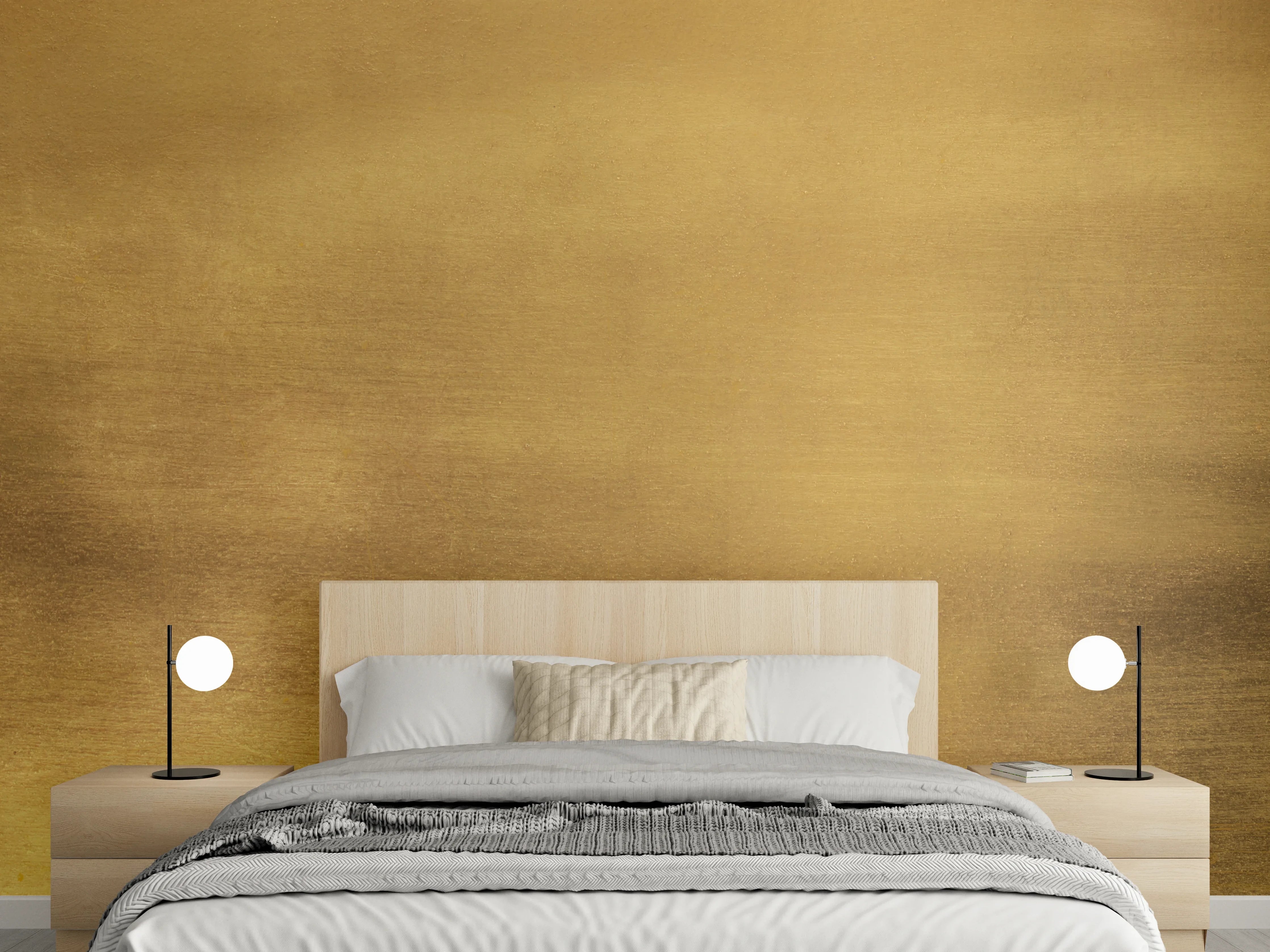 Wandverkleidung Schlafzimmer - Goldene Metallstruktur Luxusoptik