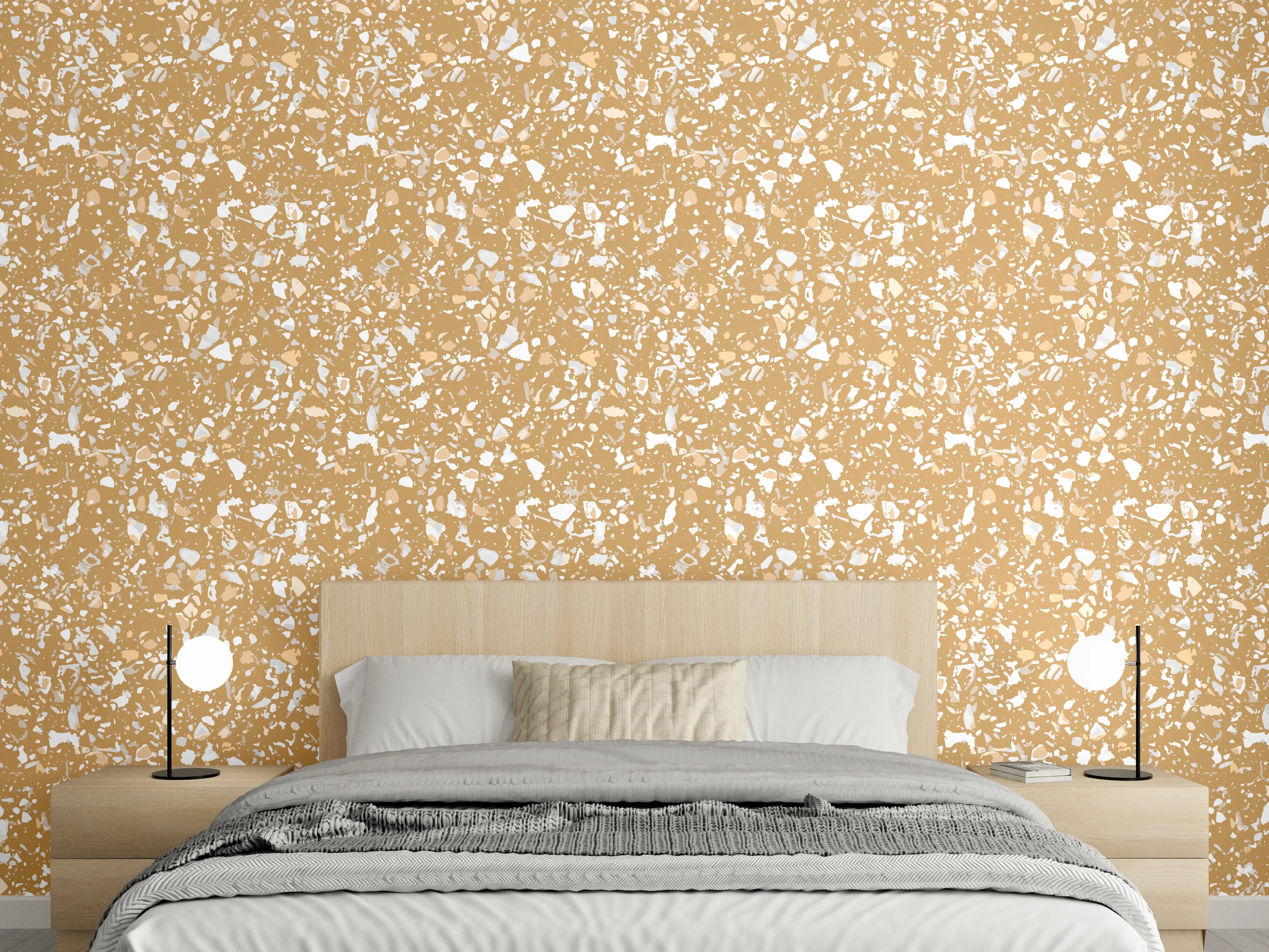 Wandverkleidung Schlafzimmer - Goldene Sand textur