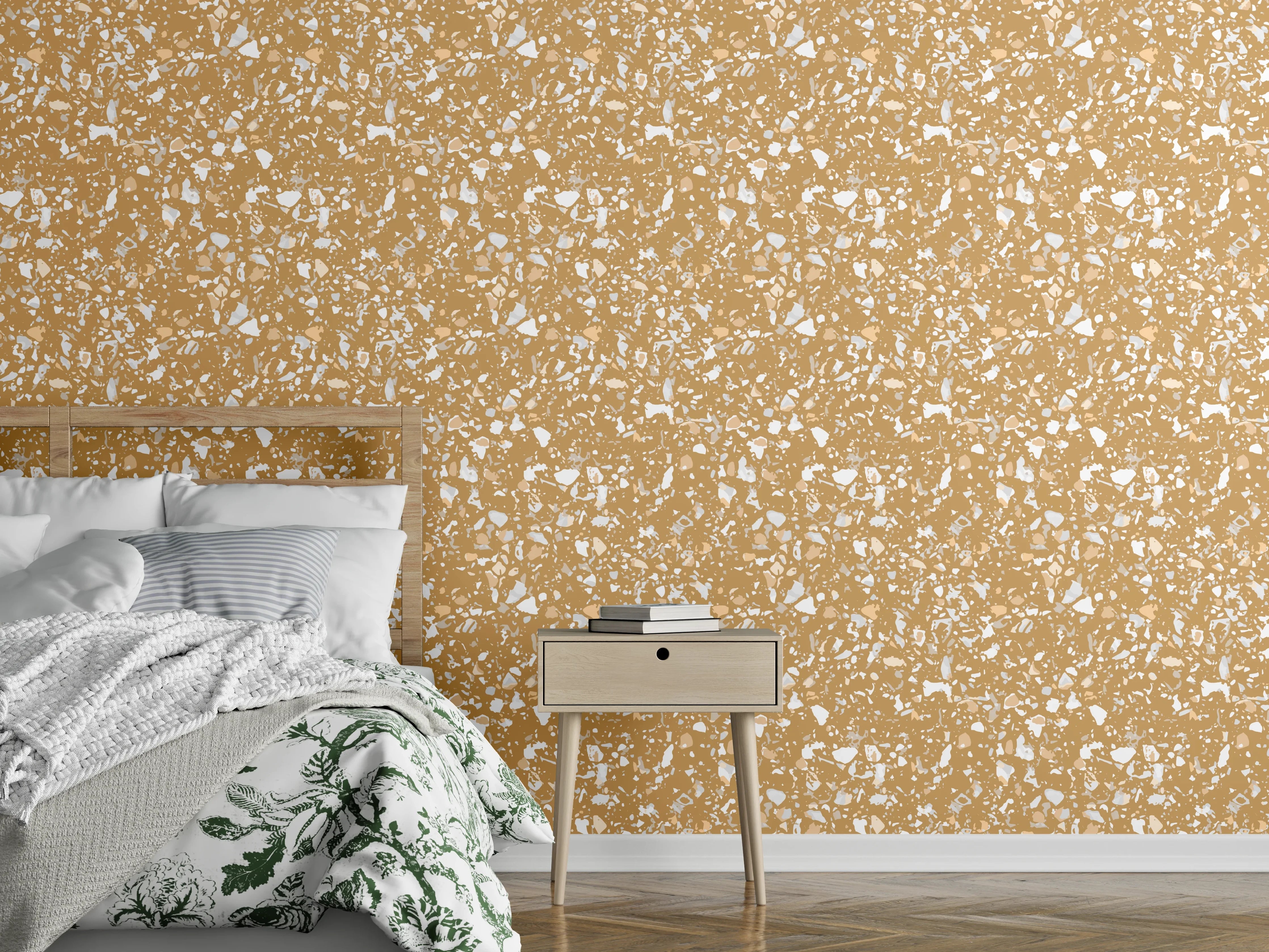 Wandverkleidung Schlafzimmer - Goldene Sand textur