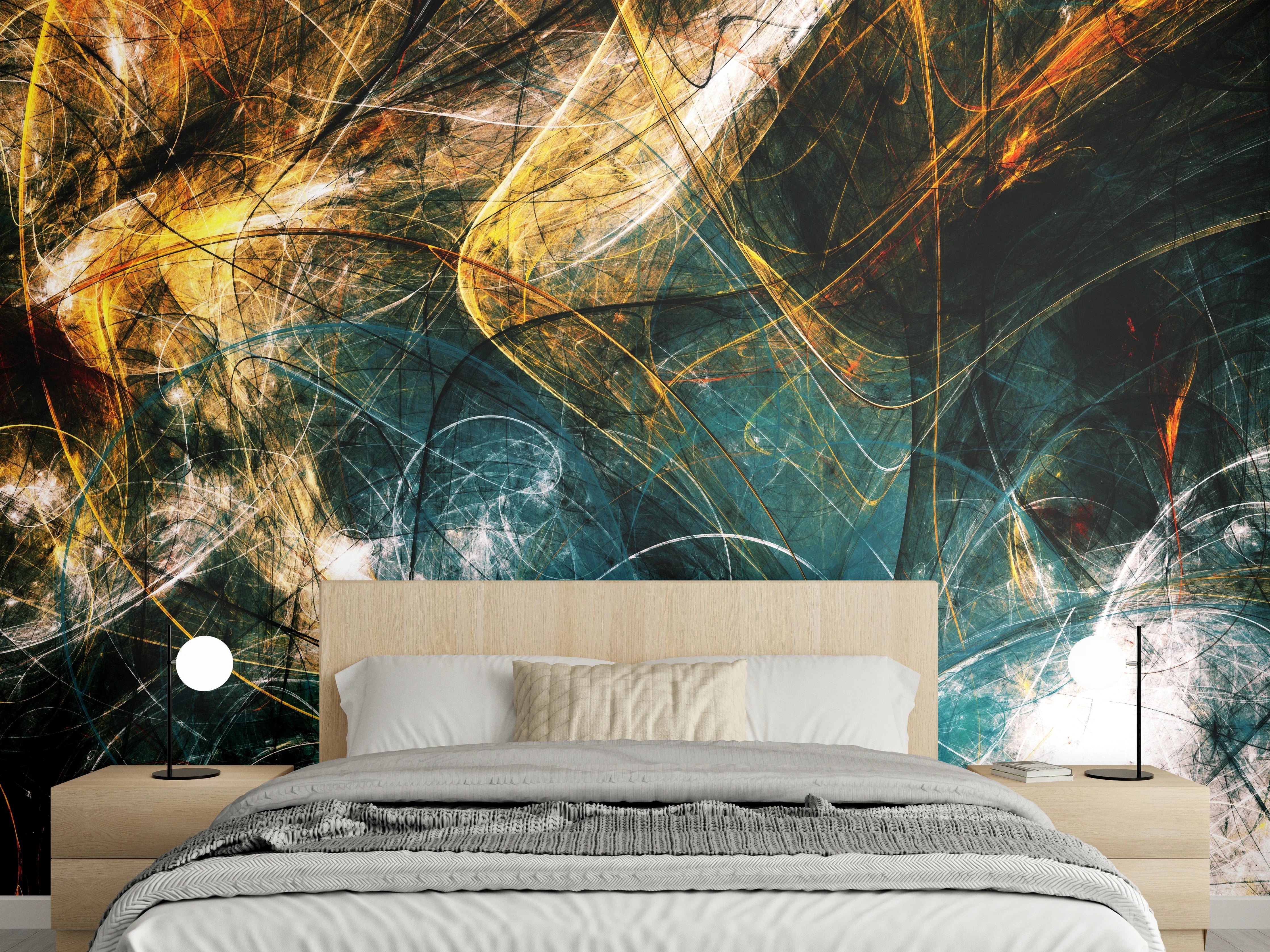 Wandverkleidung Schlafzimmer - Goldenes Blau: Grautöne im Weiß