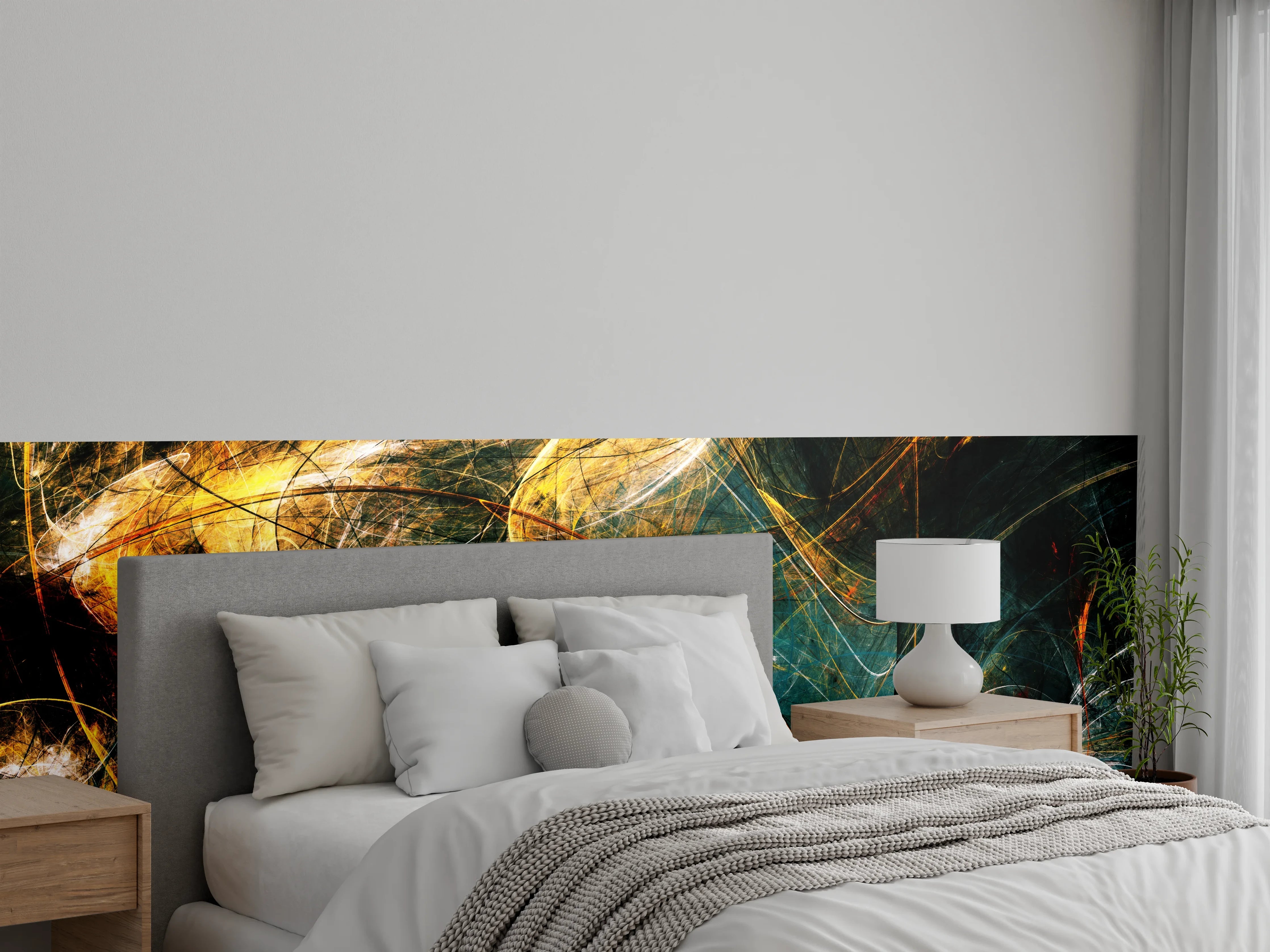 Wandverkleidung Schlafzimmer - Goldenes Blau: Grautöne im Weiß