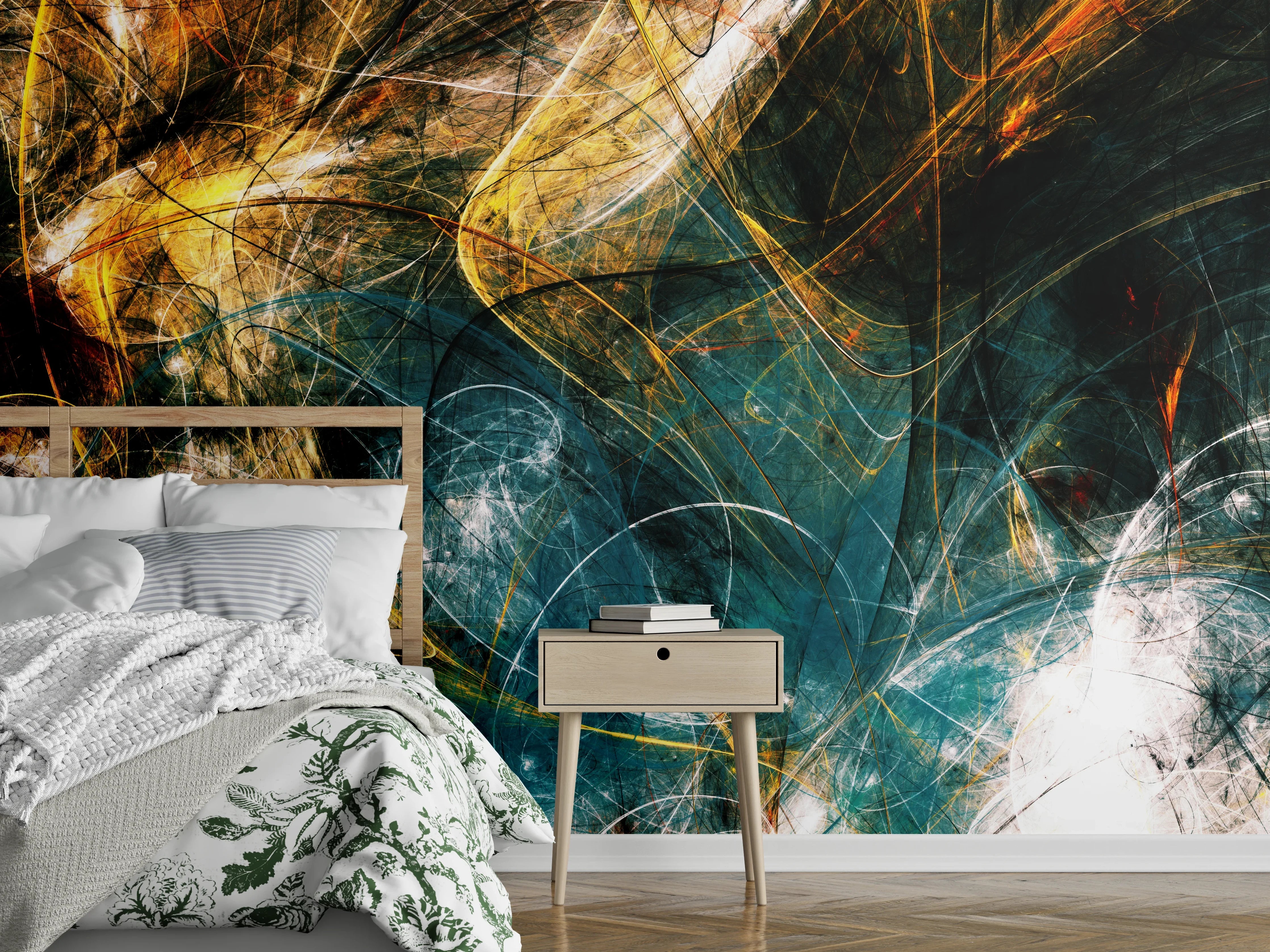 Wandverkleidung Schlafzimmer - Goldenes Blau: Grautöne im Weiß