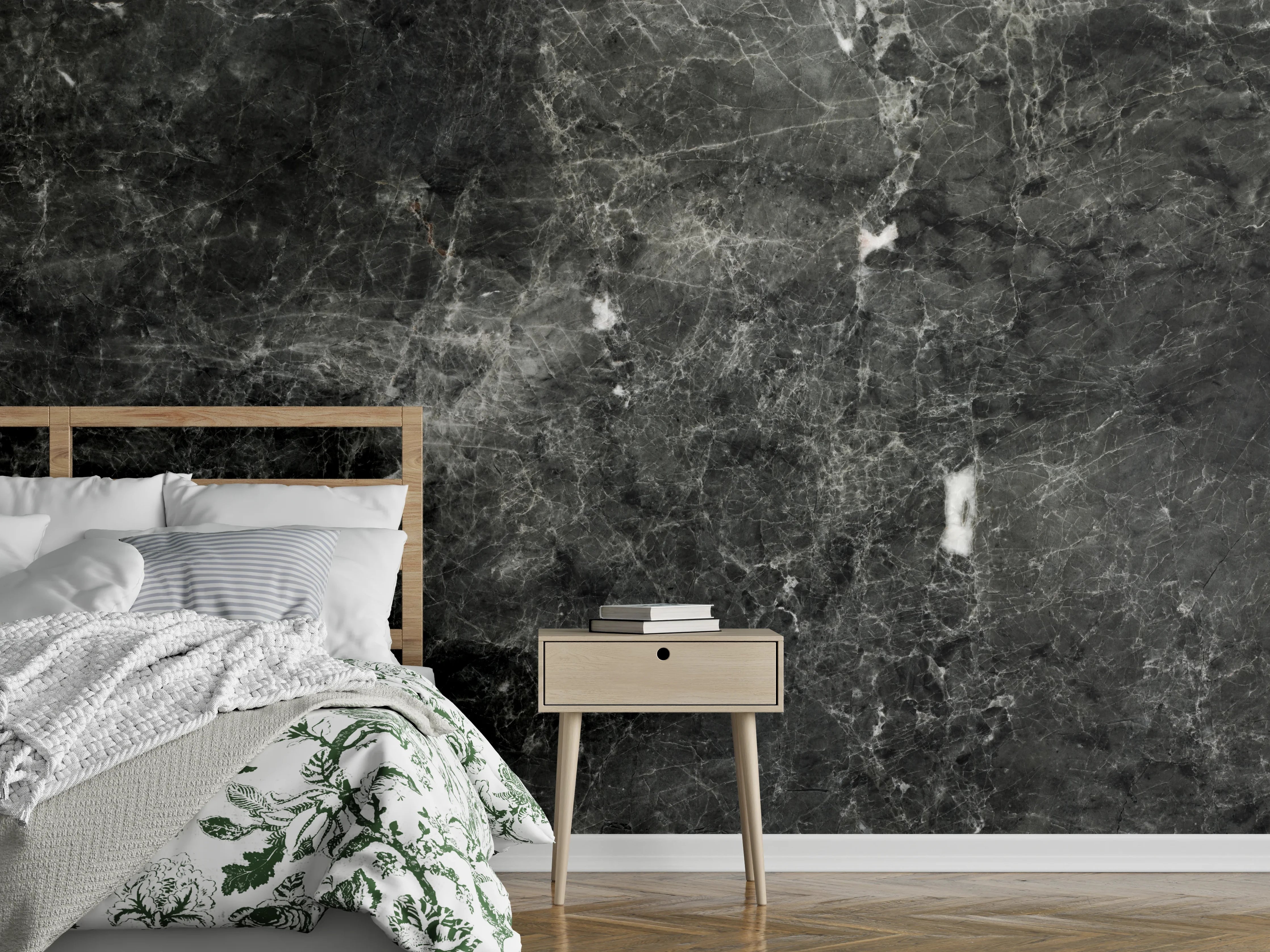 Wandverkleidung Schlafzimmer - Gräuliche Marmor Oberfläche