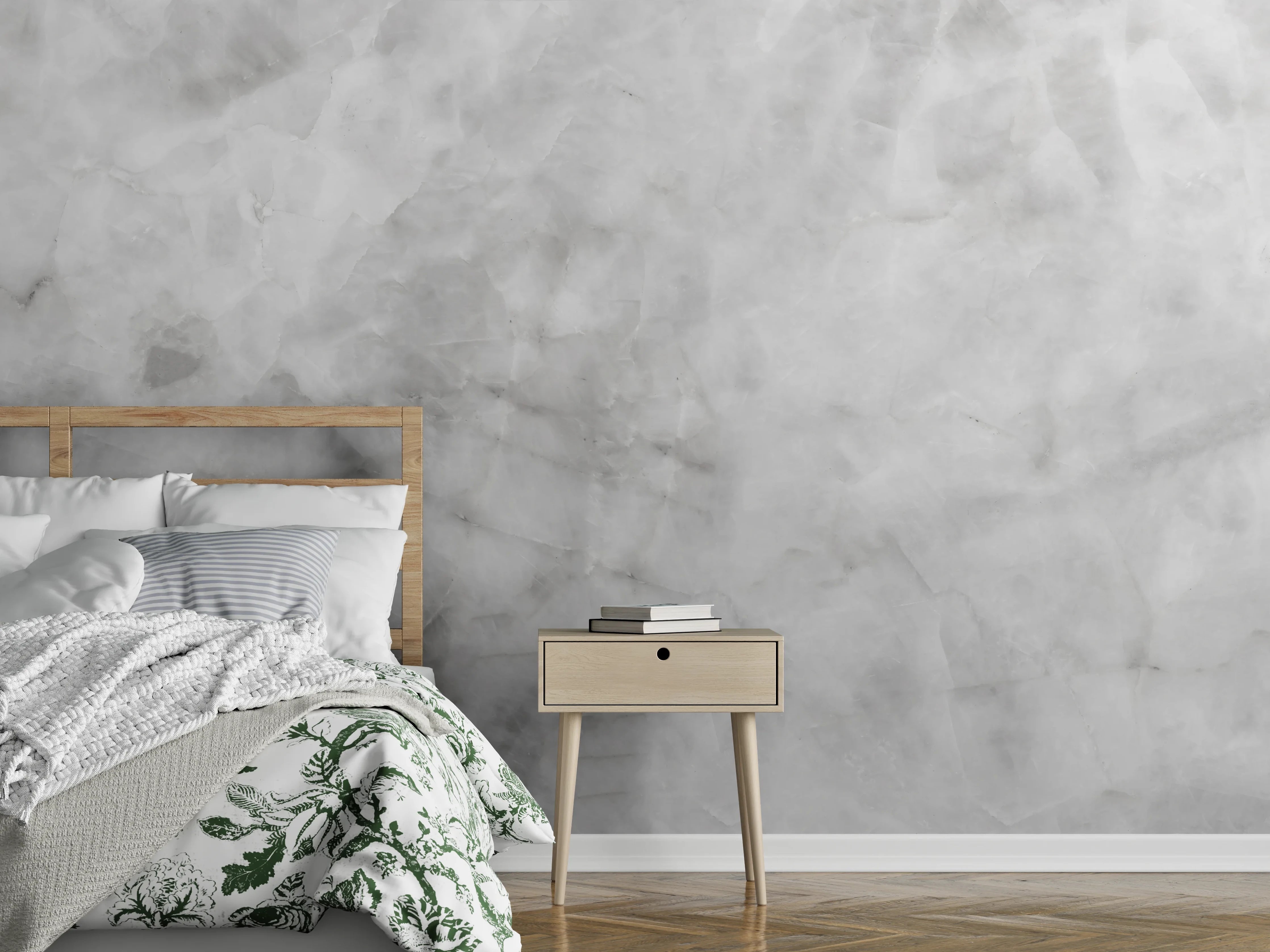 Wandverkleidung Schlafzimmer - Gräuliche Marmor Textur