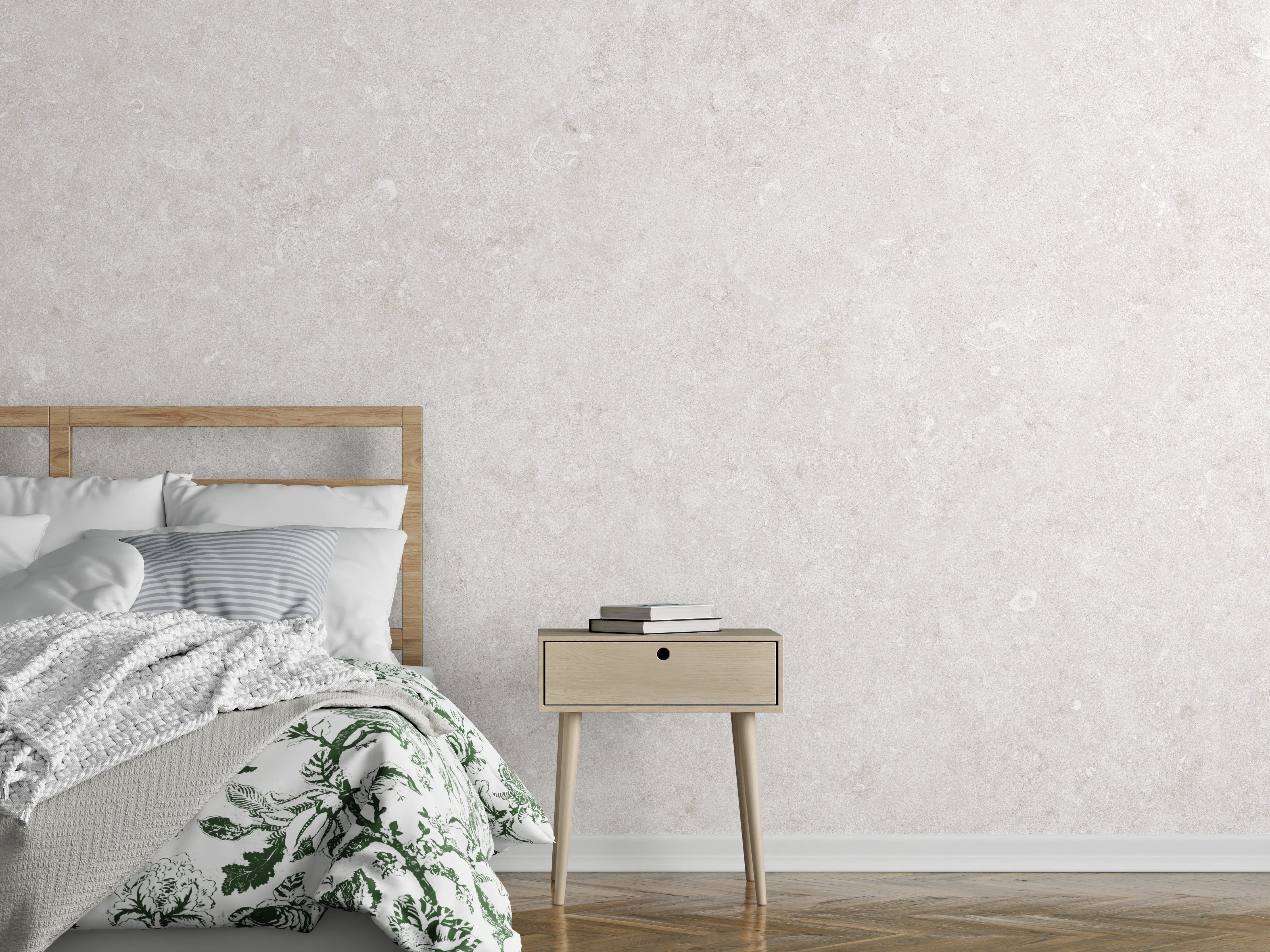 Wandverkleidung Schlafzimmer - Gräuliche Natursteintextur - Marmor
