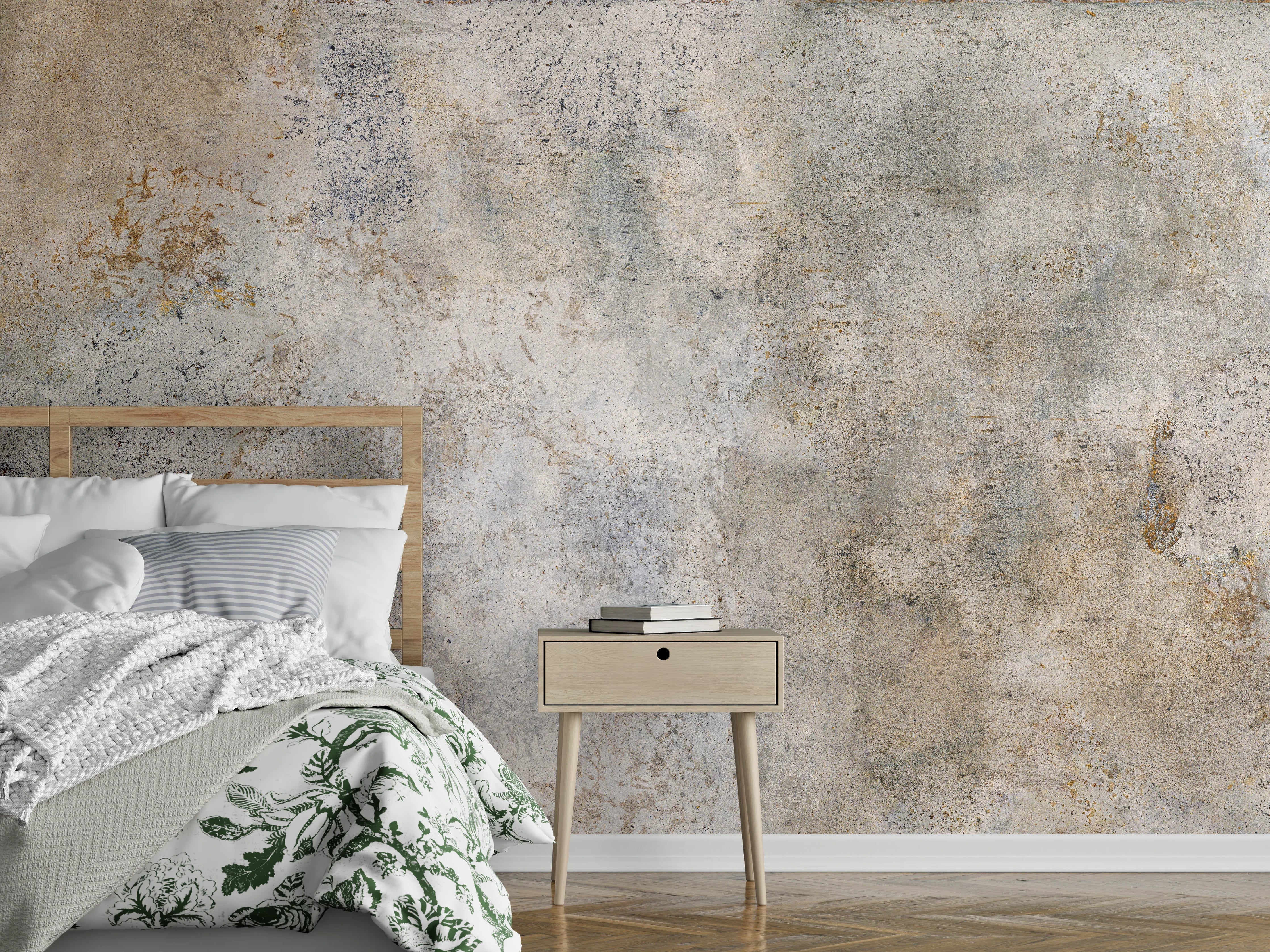 Wandverkleidung Schlafzimmer - Gräuliche Zement Textur