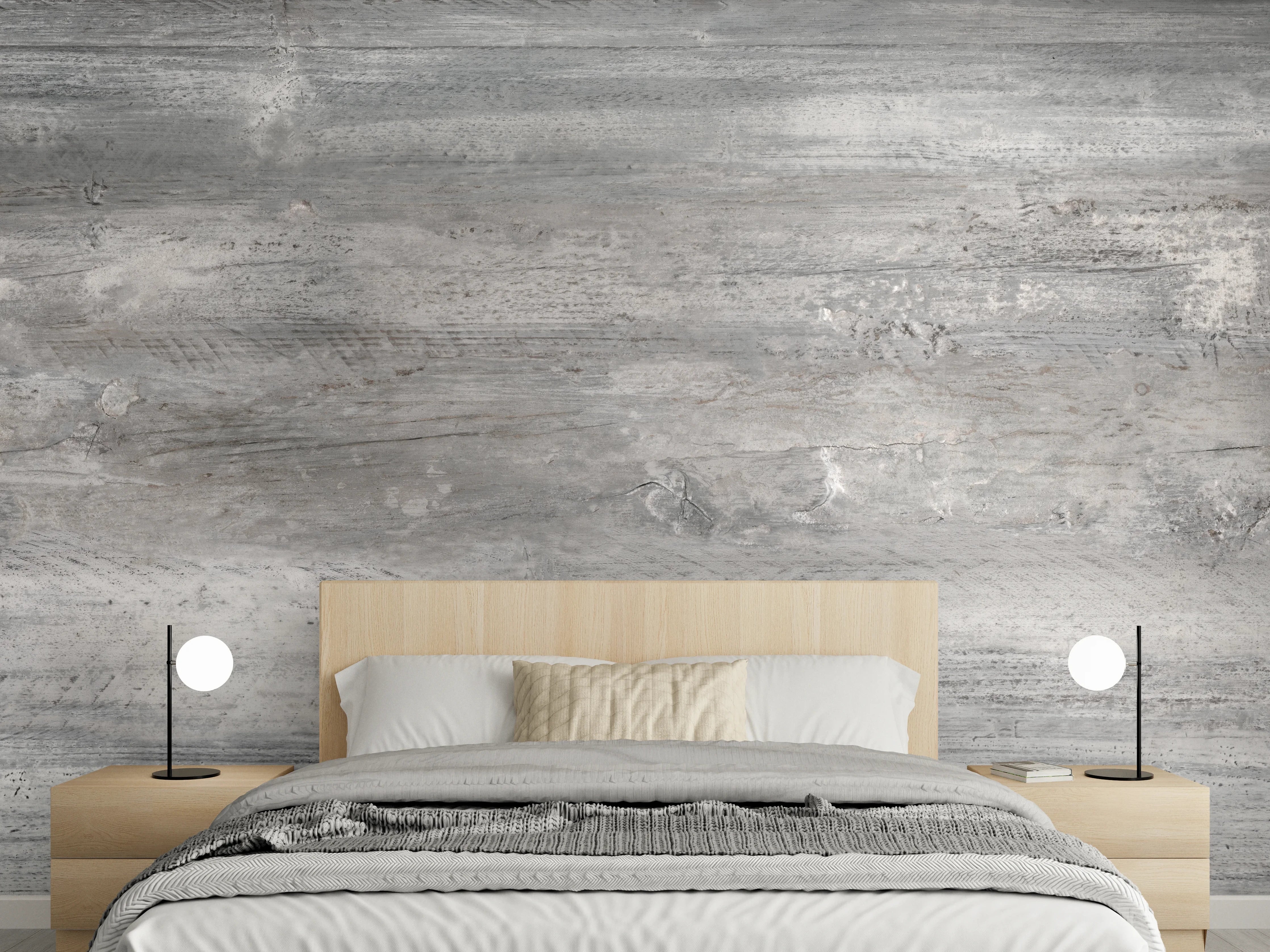 Wandverkleidung Schlafzimmer - Gräuliche alte Holztextur