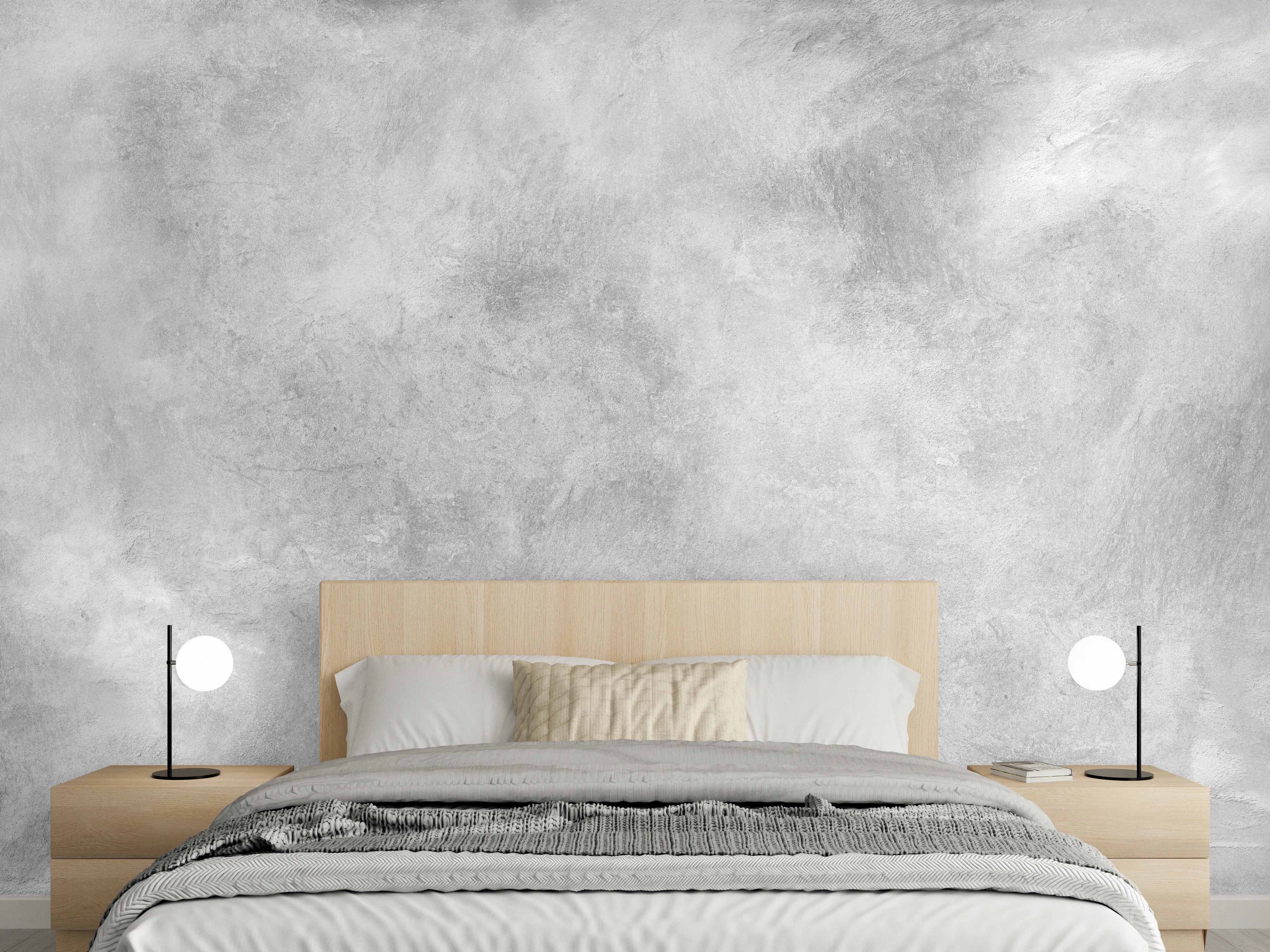 Wandverkleidung Schlafzimmer - Gräuliches Marmor Design