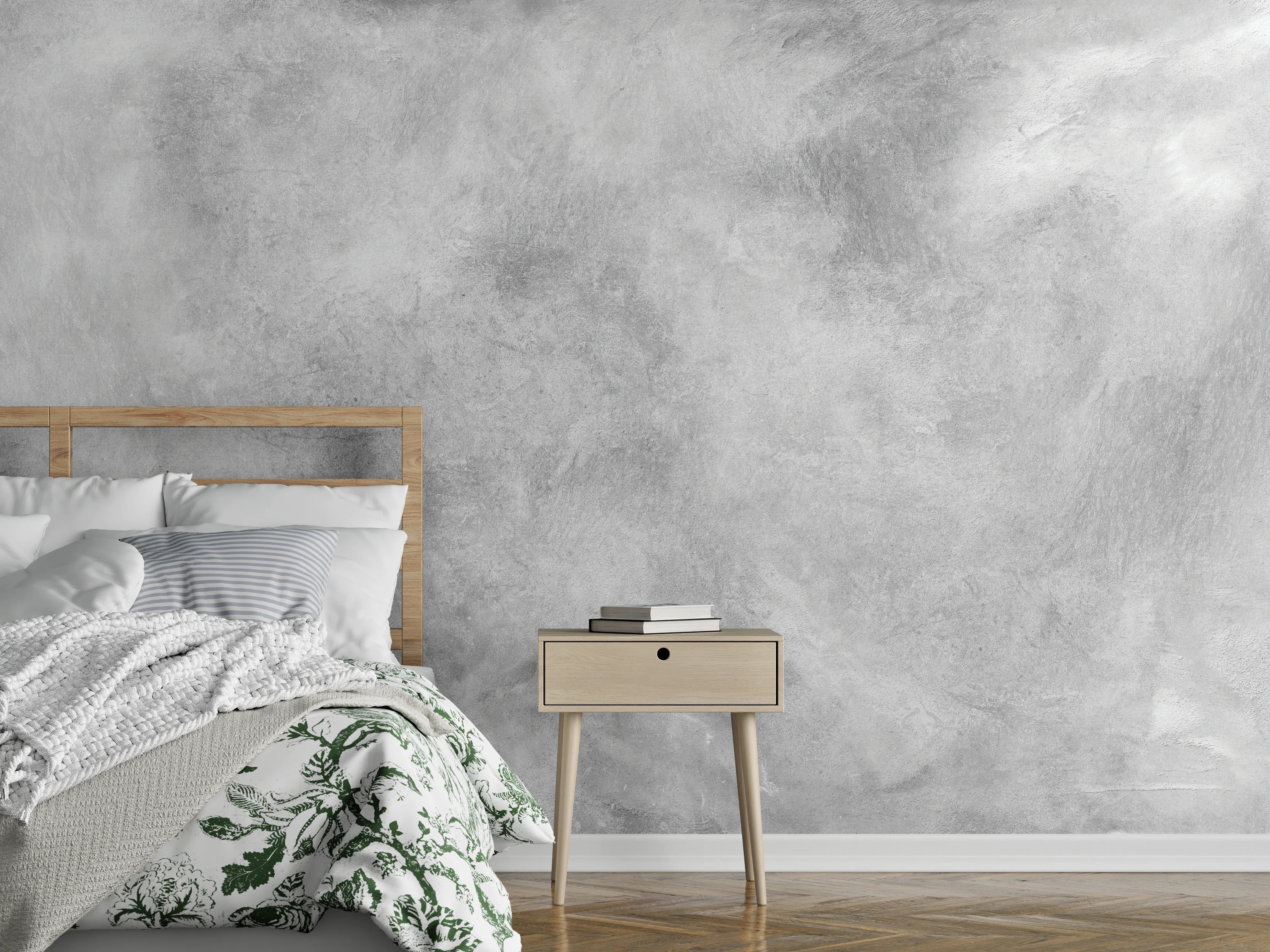 Wandverkleidung Schlafzimmer - Gräuliches Marmor Design