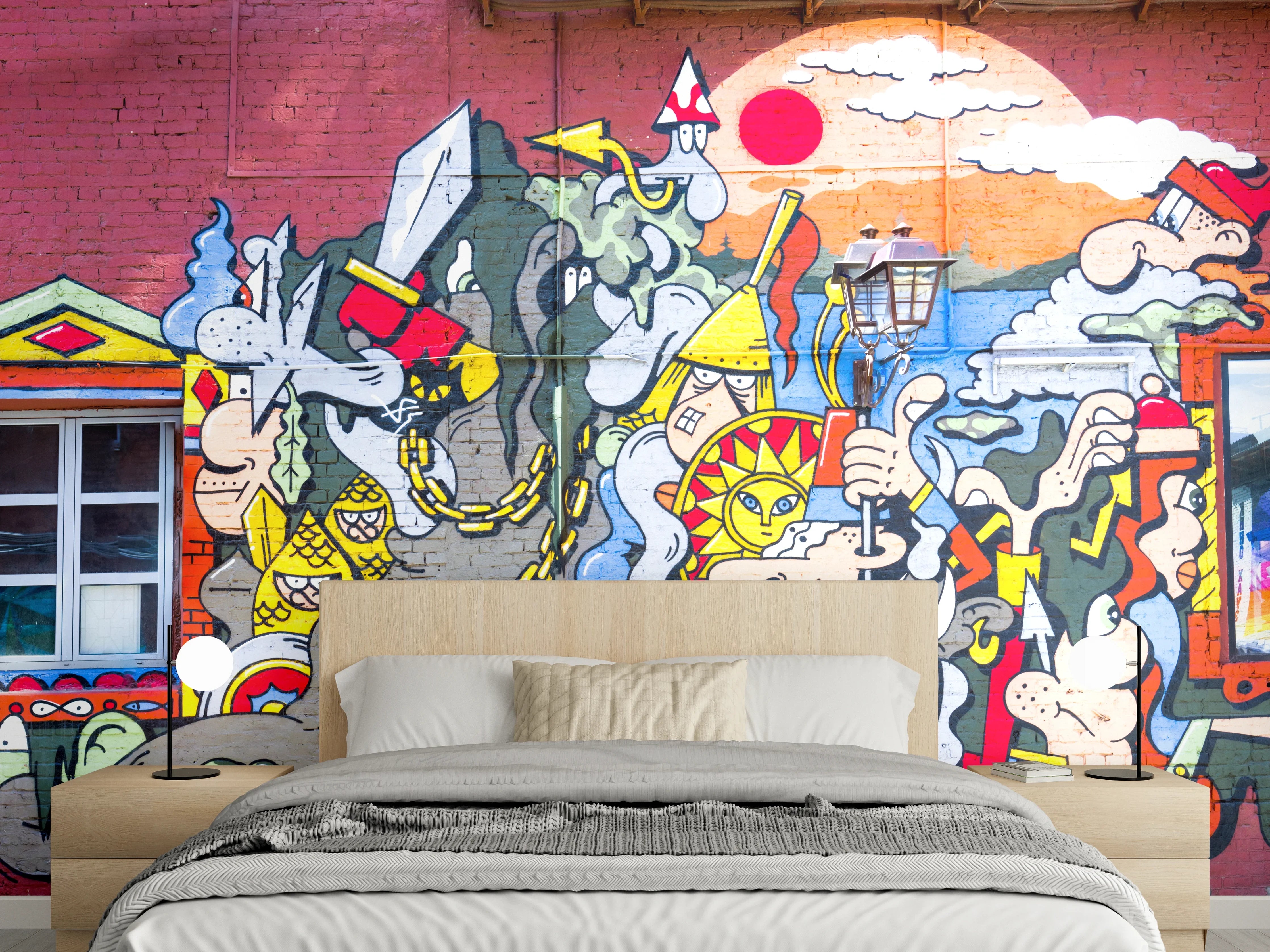 Wandverkleidung Schlafzimmer - Graffiti Wand - Urban Streetstyle