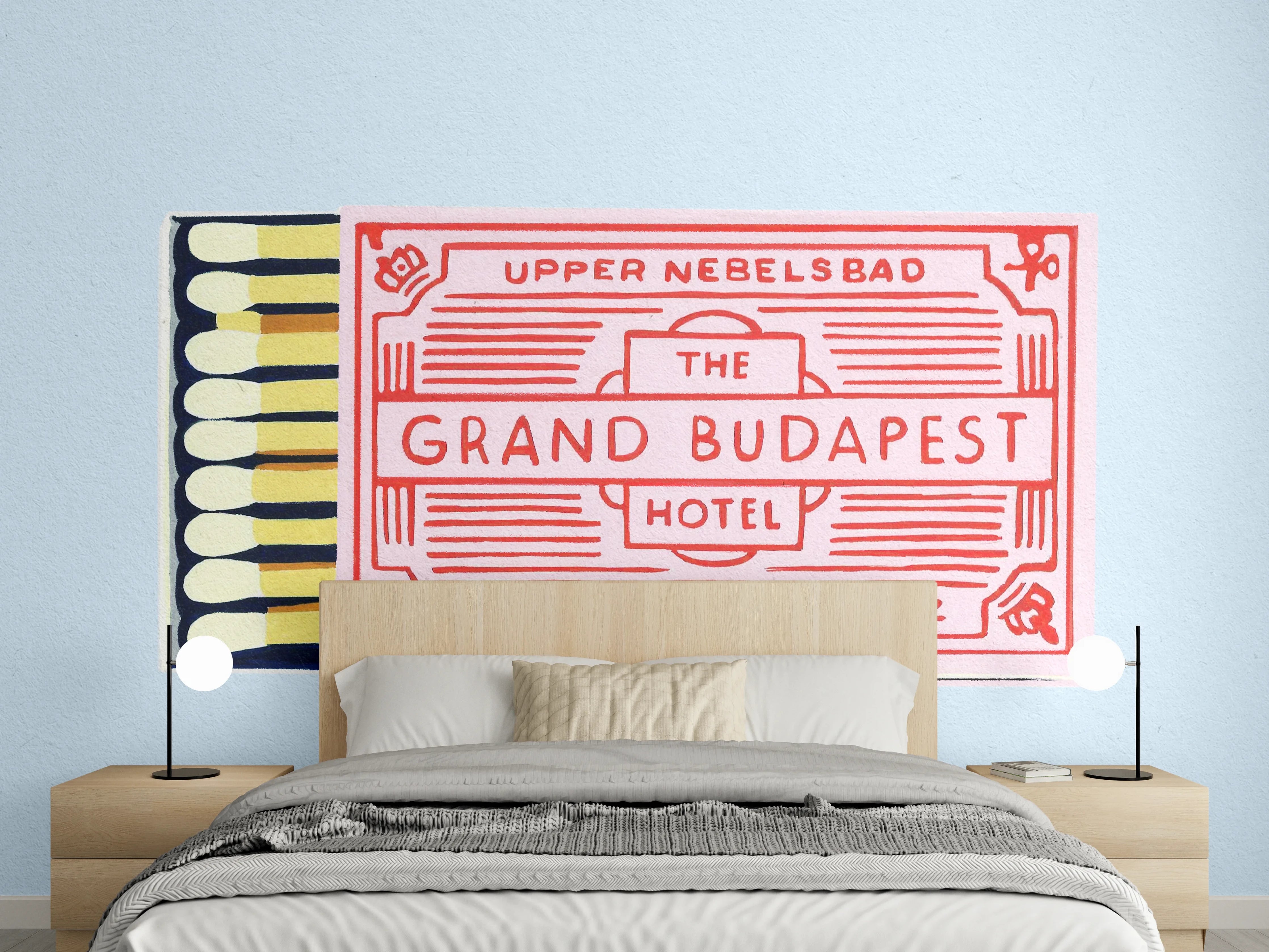 Wandverkleidung Schlafzimmer - Grand Budapest Hotel Retro Streichholz-Schachtel