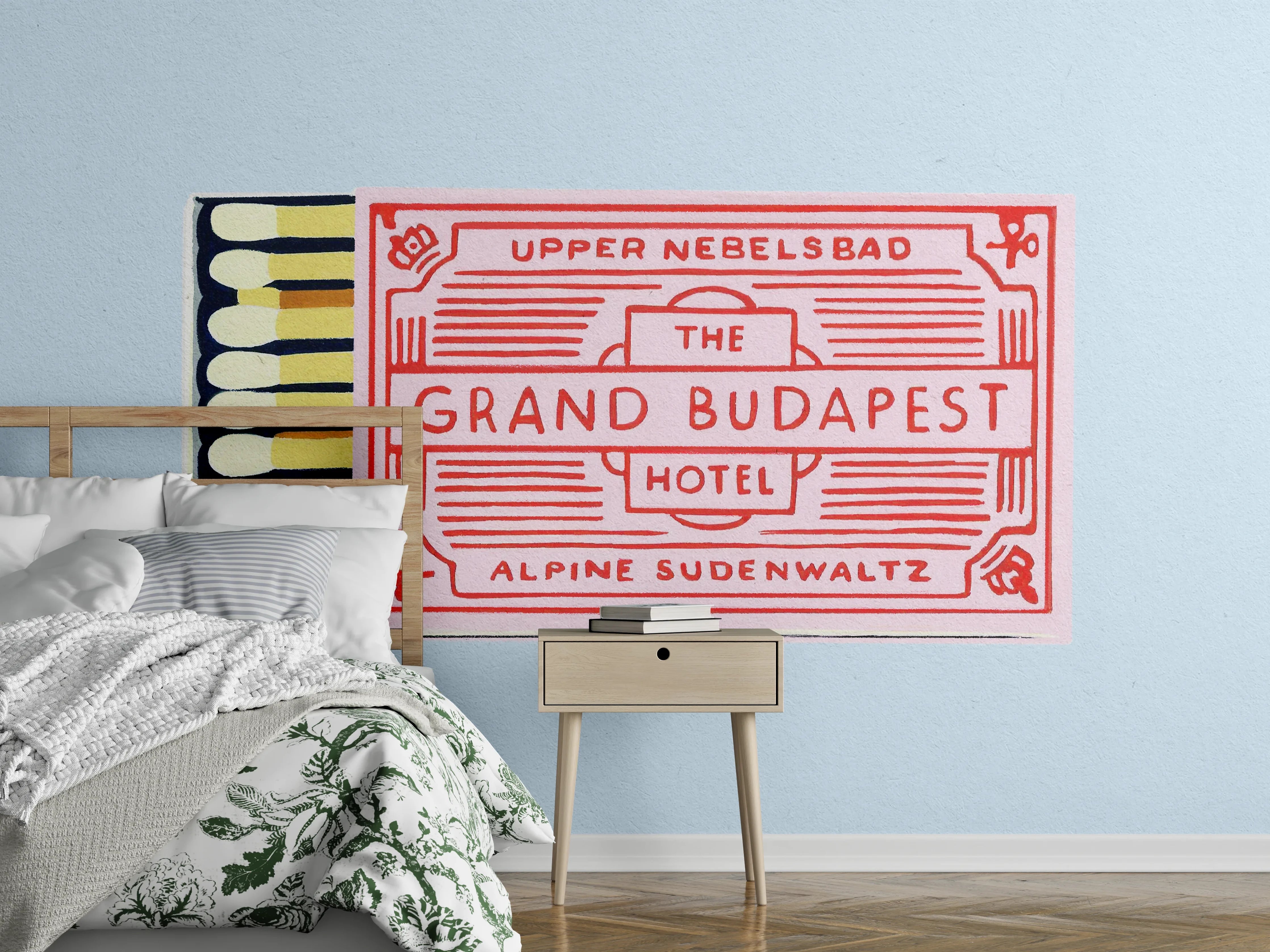 Wandverkleidung Schlafzimmer - Grand Budapest Hotel Retro Streichholz-Schachtel