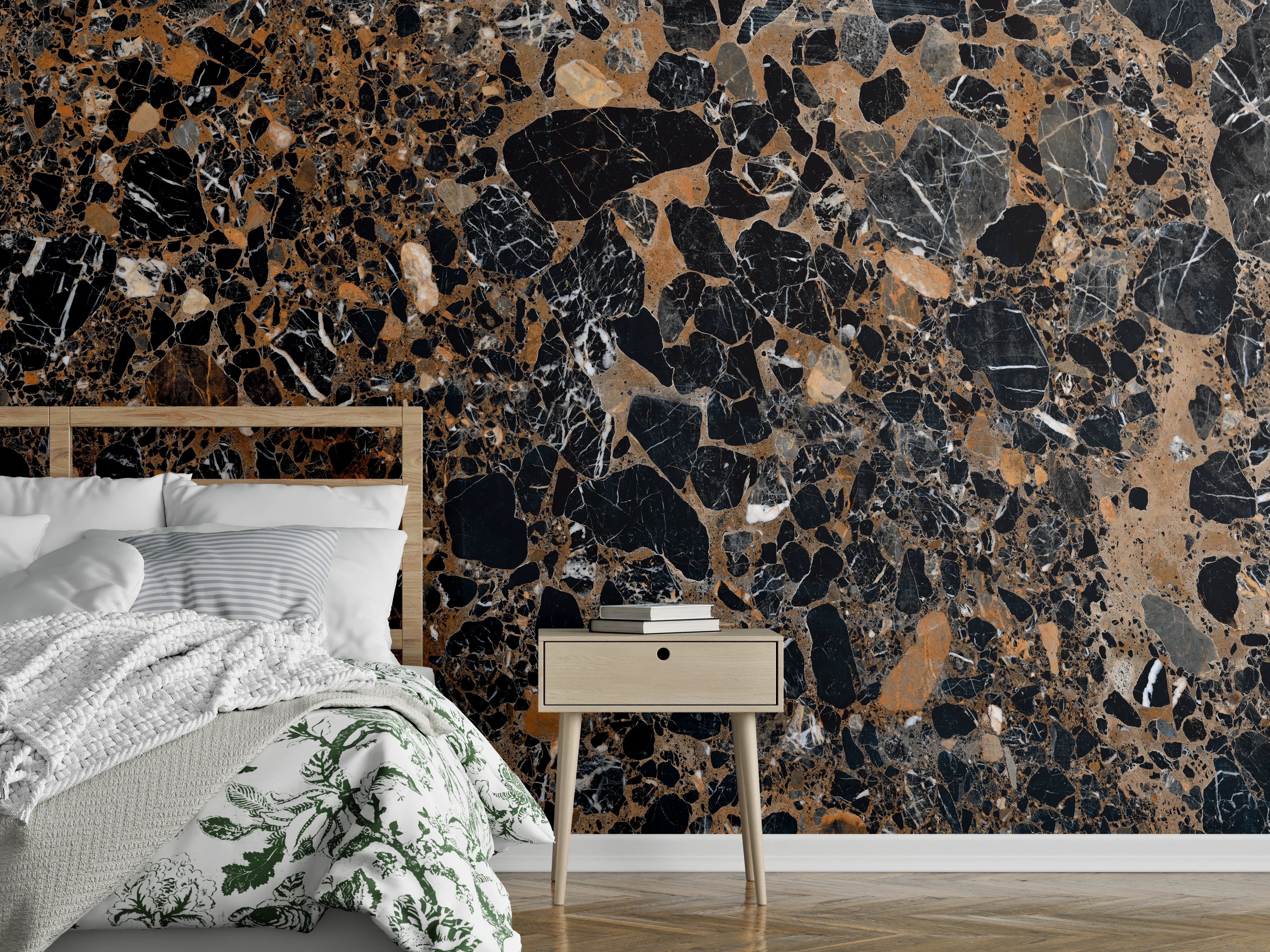 Wandverkleidung Schlafzimmer - Granit luxus Textur