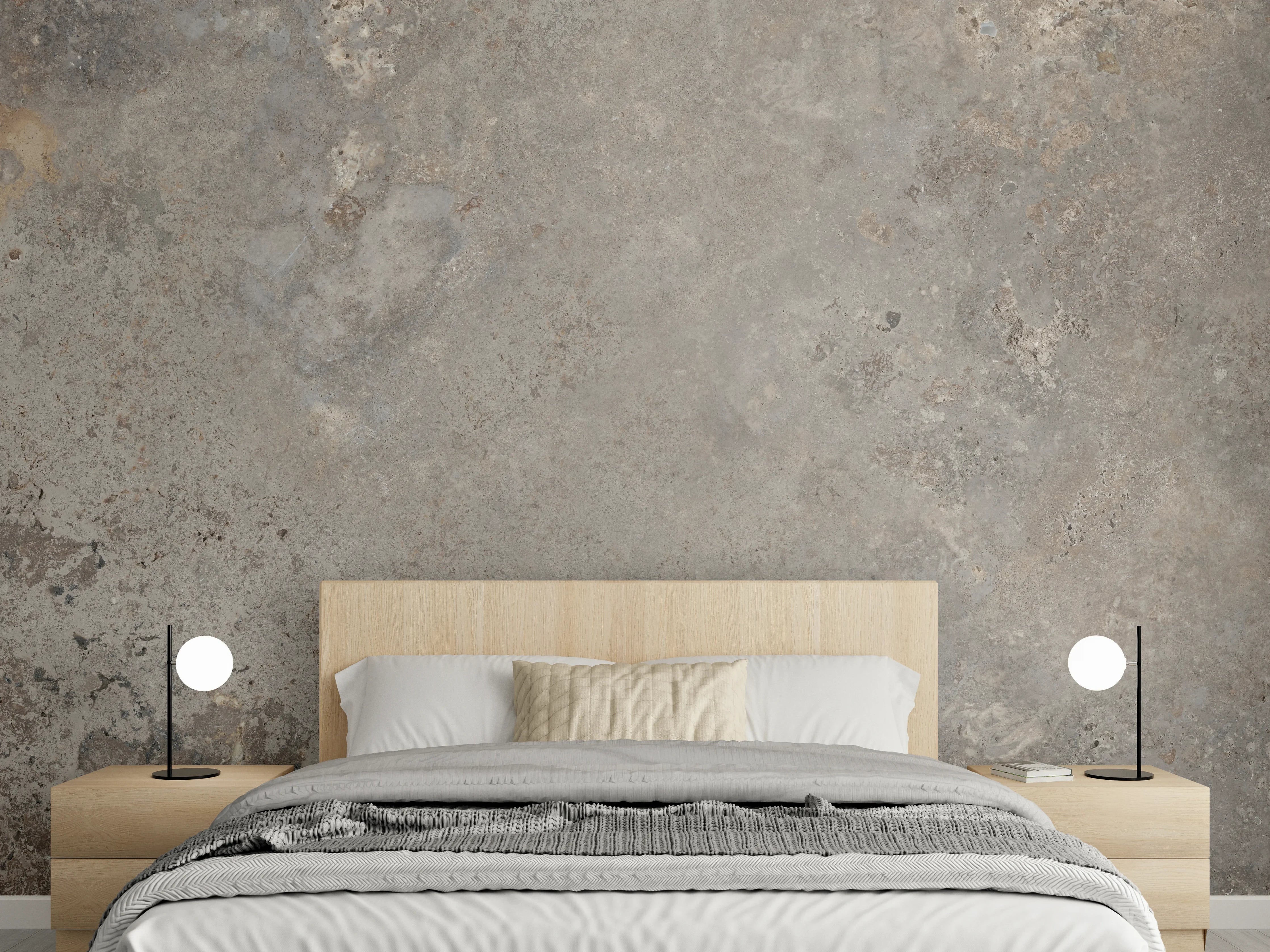 Wandverkleidung Schlafzimmer - Grau-Braune Steinwand-Textur