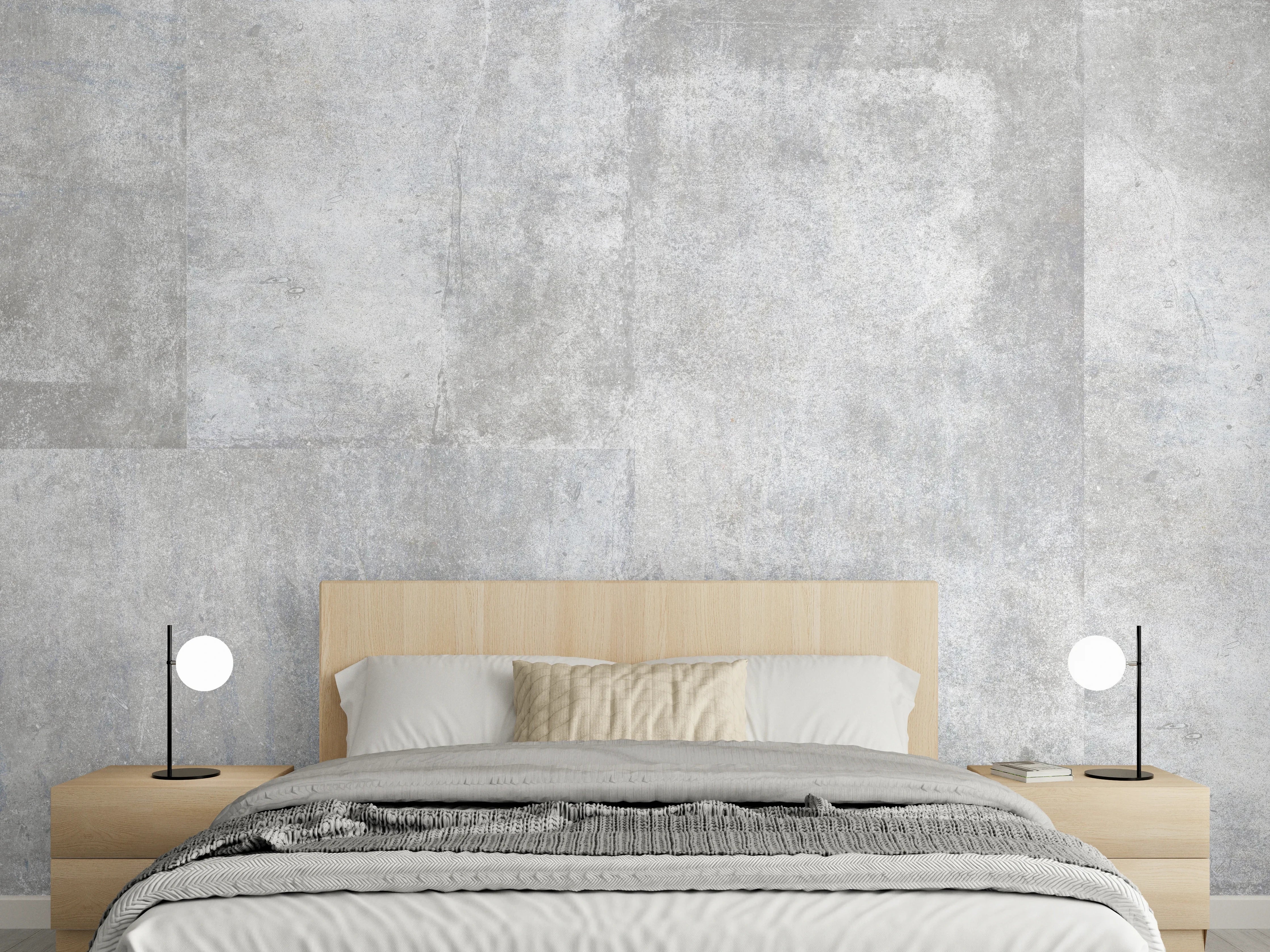 Wandverkleidung Schlafzimmer - Grau-Weiße Zementwand Textur