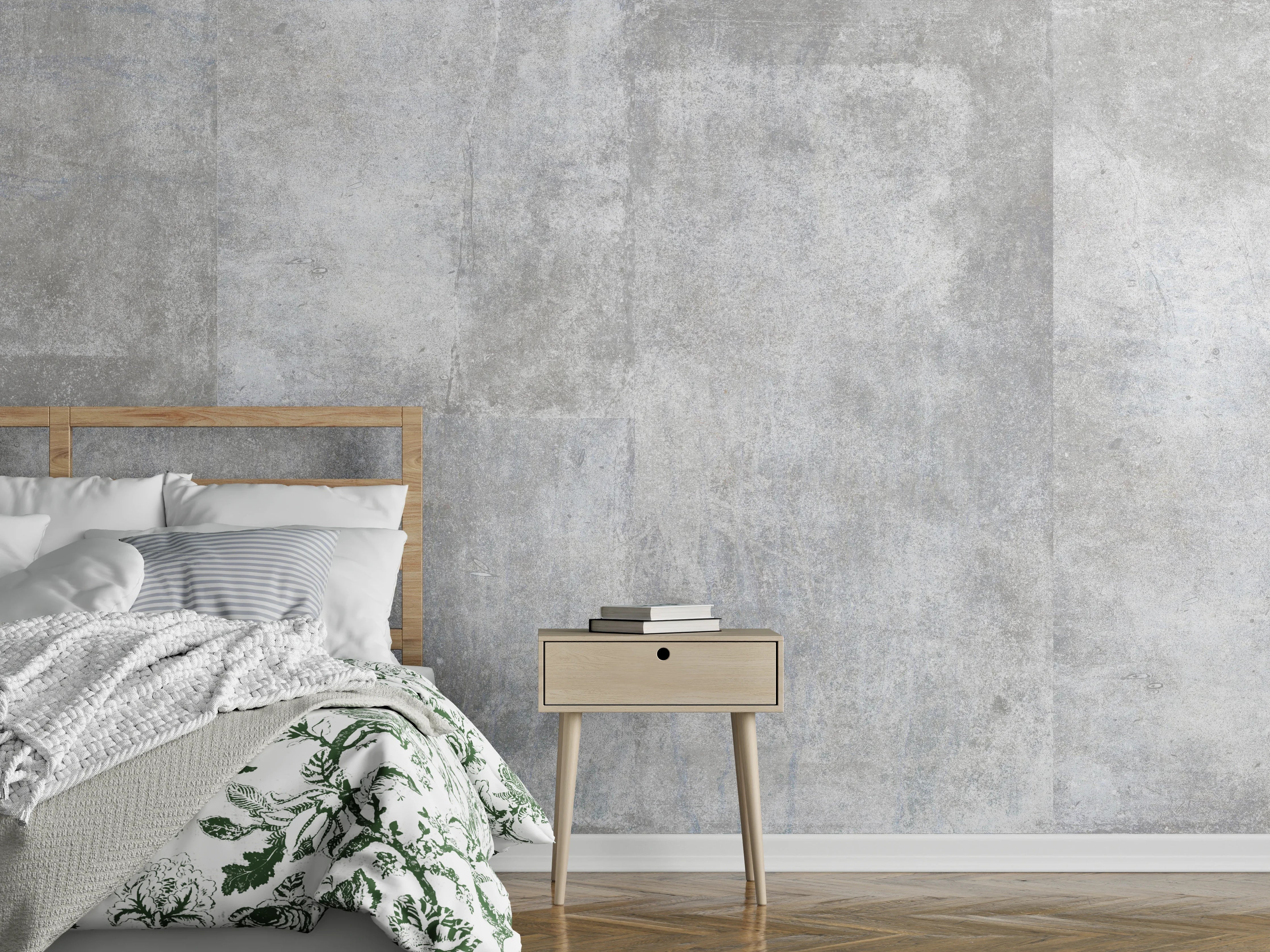 Wandverkleidung Schlafzimmer - Grau-Weiße Zementwand Textur
