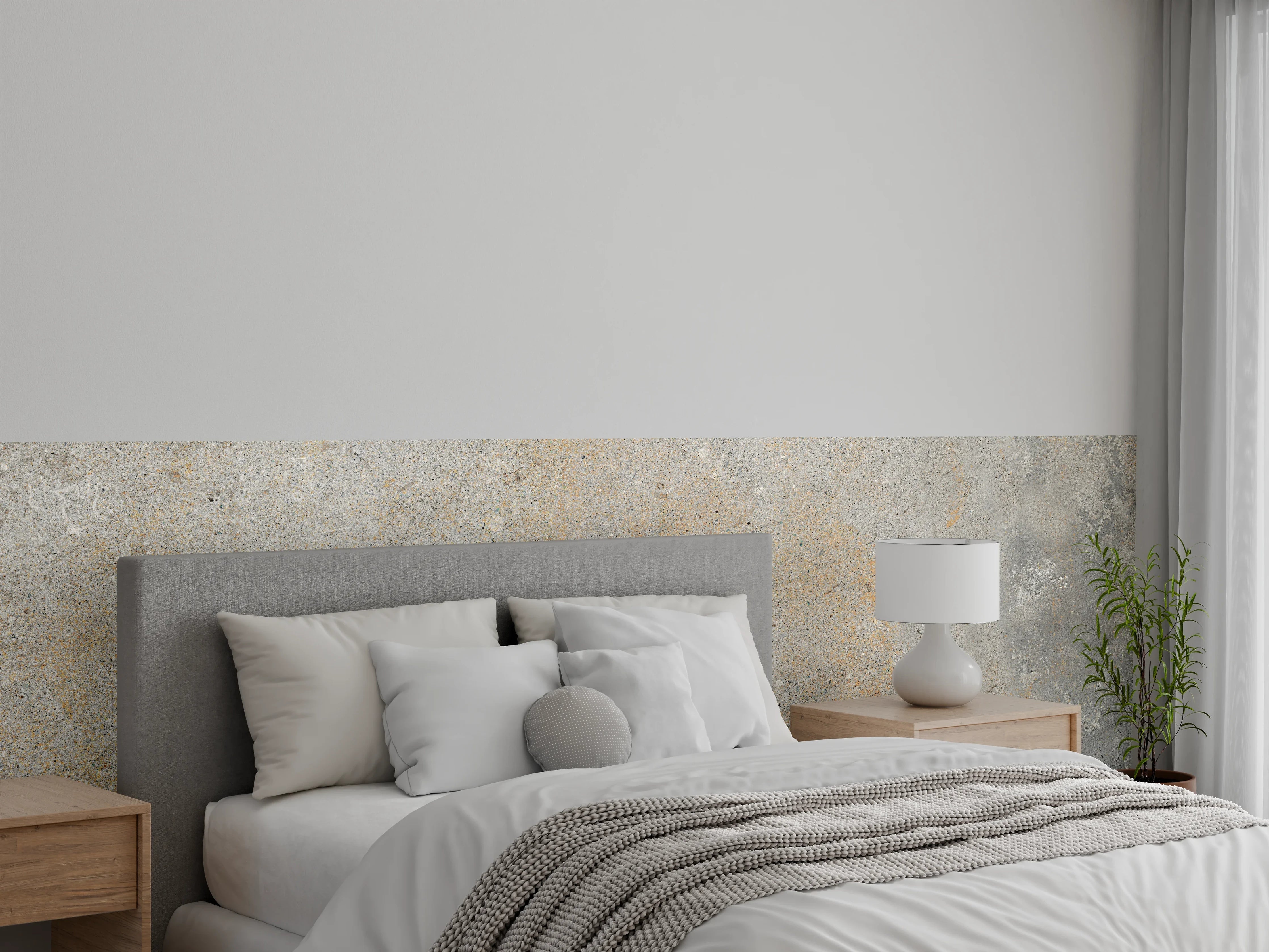 Wandverkleidung Schlafzimmer - Grau städtische Marmortextur