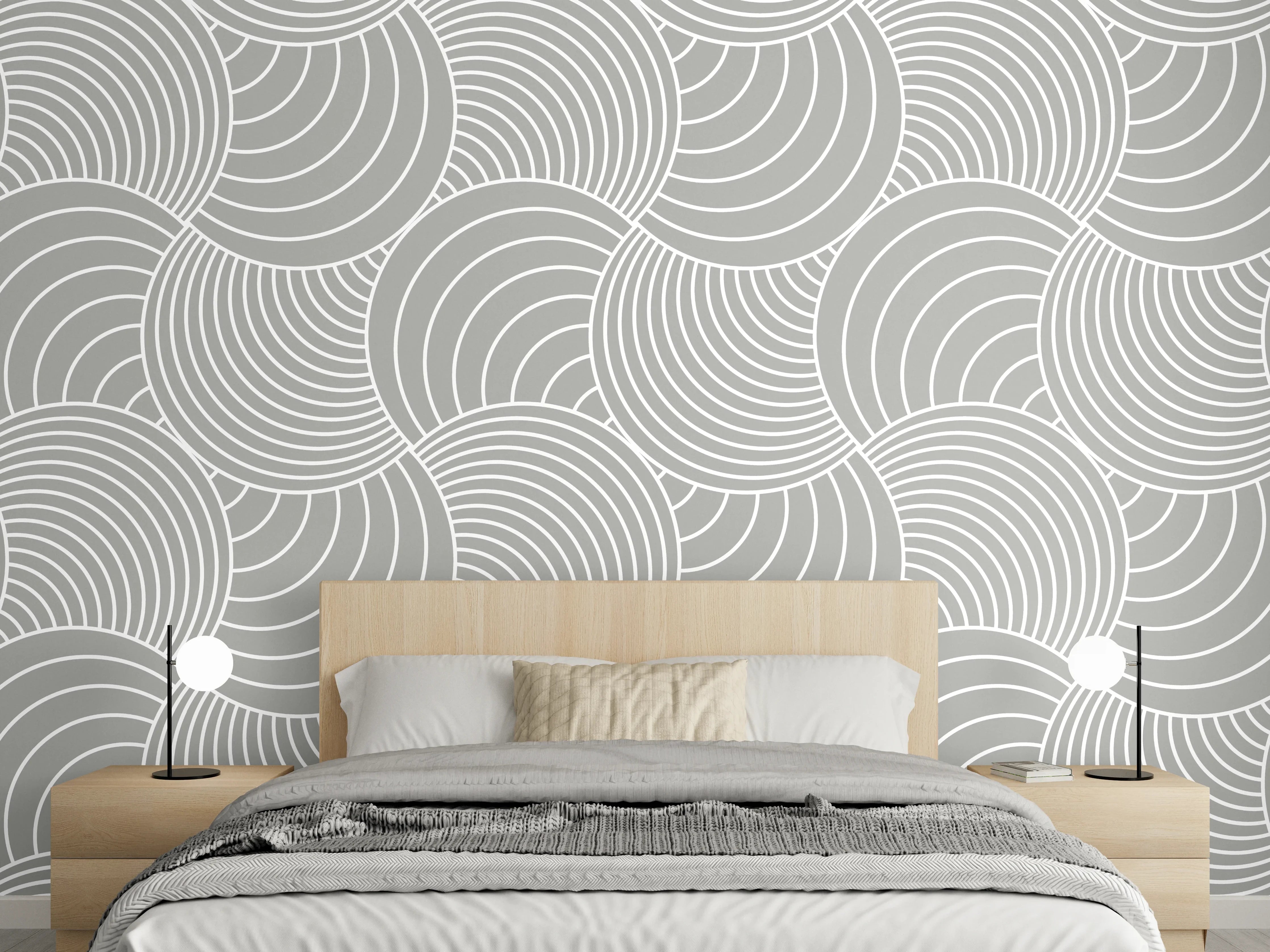 Wandverkleidung Schlafzimmer - Graue Akzente: Geometrische Musterwände
