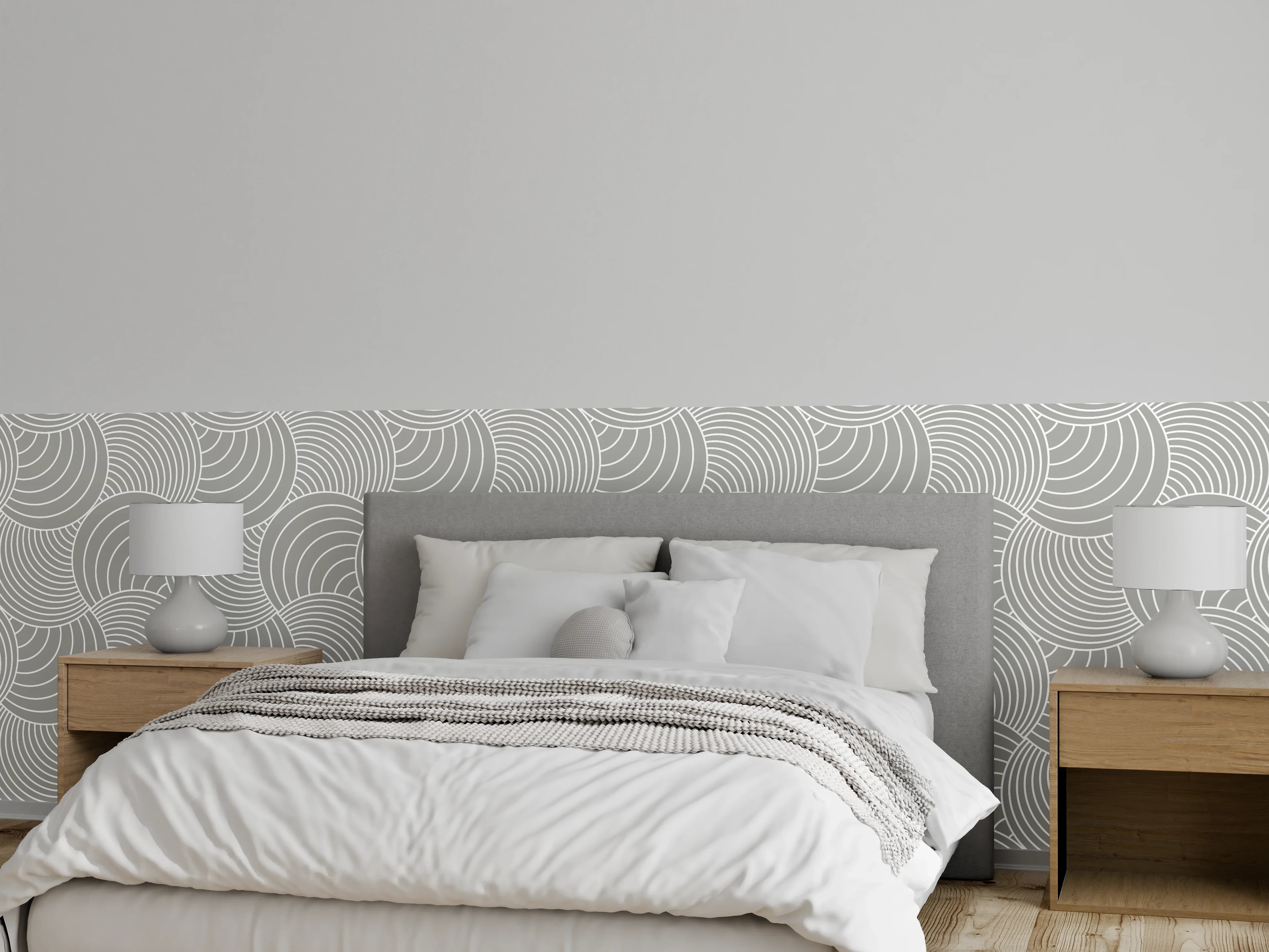 Wandverkleidung Schlafzimmer - Graue Akzente: Geometrische Musterwände