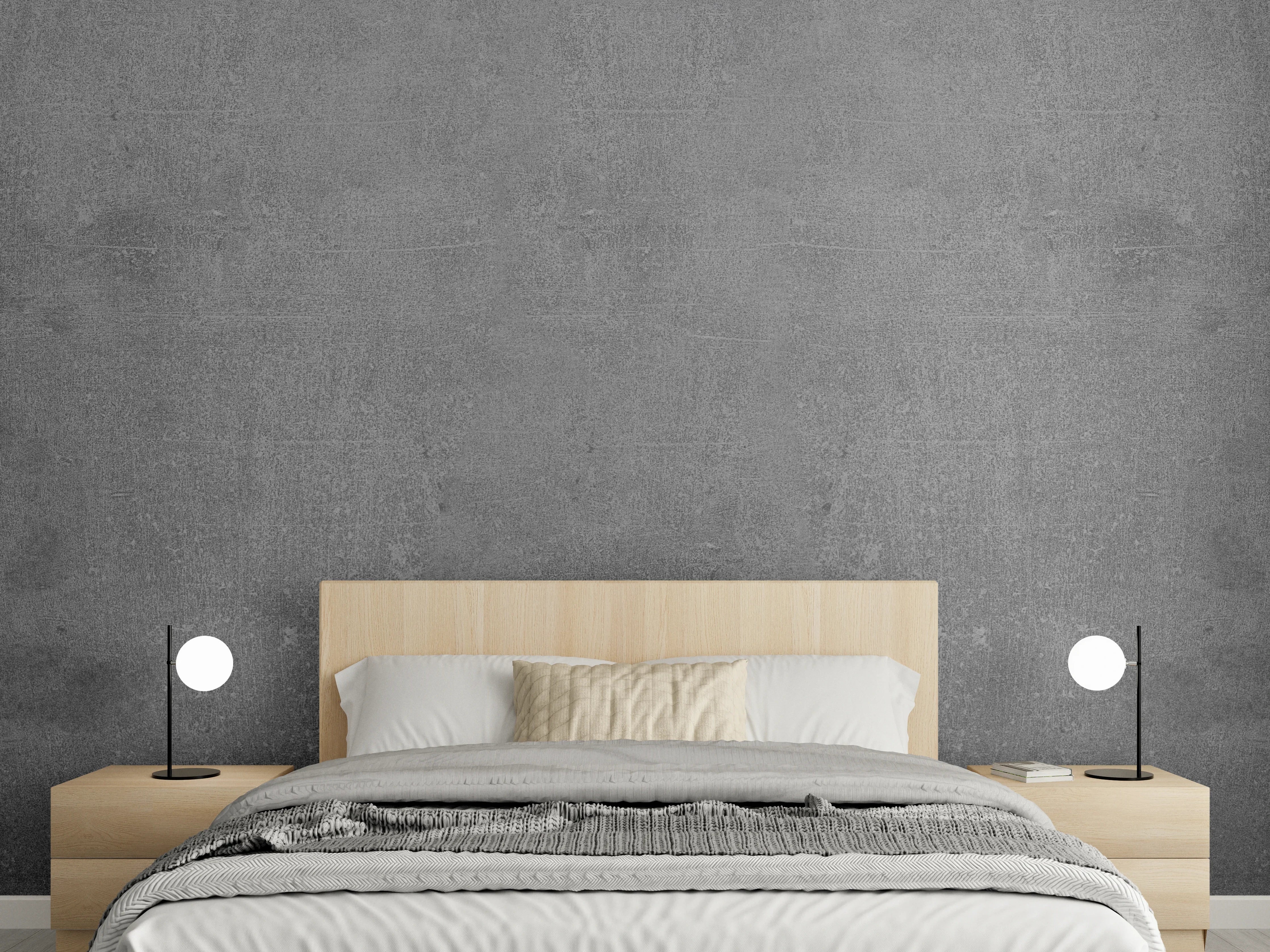 Wandverkleidung Schlafzimmer - Graue Anthrazite Beton Textur