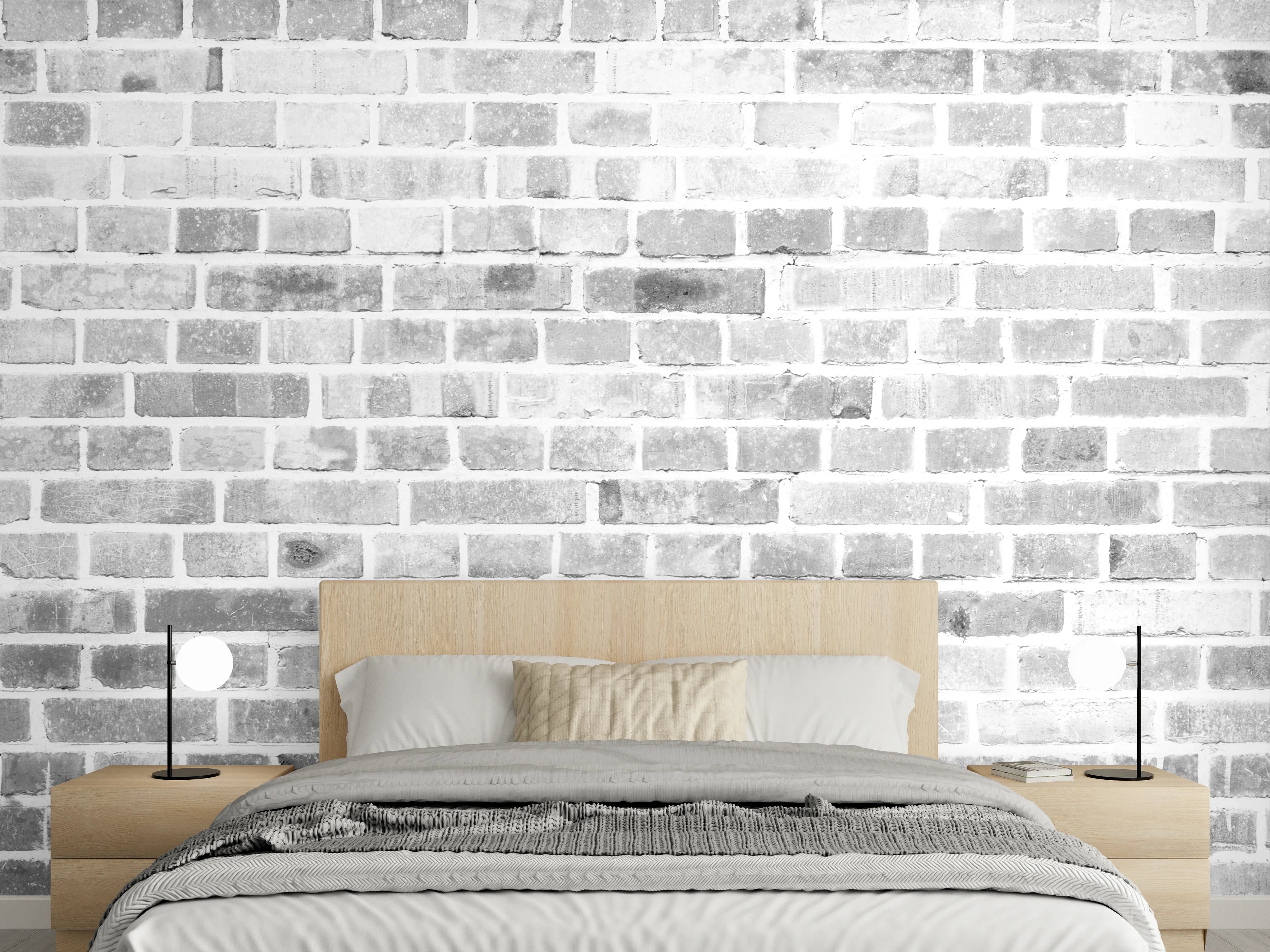 Wandverkleidung Schlafzimmer - Graue Backsteinwand – Industriefarben
