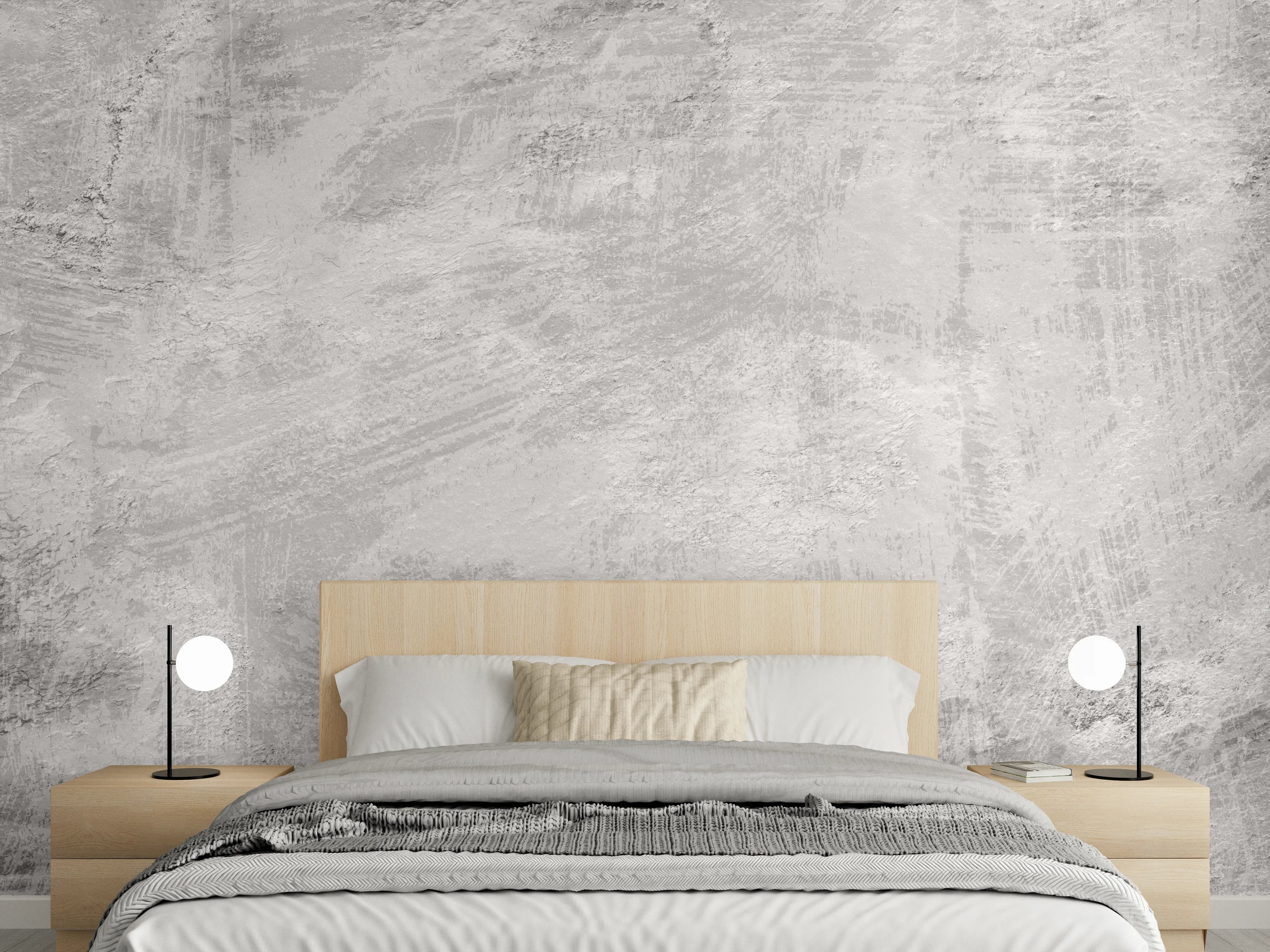 Wandverkleidung Schlafzimmer - Graue Beton Textur Struktur