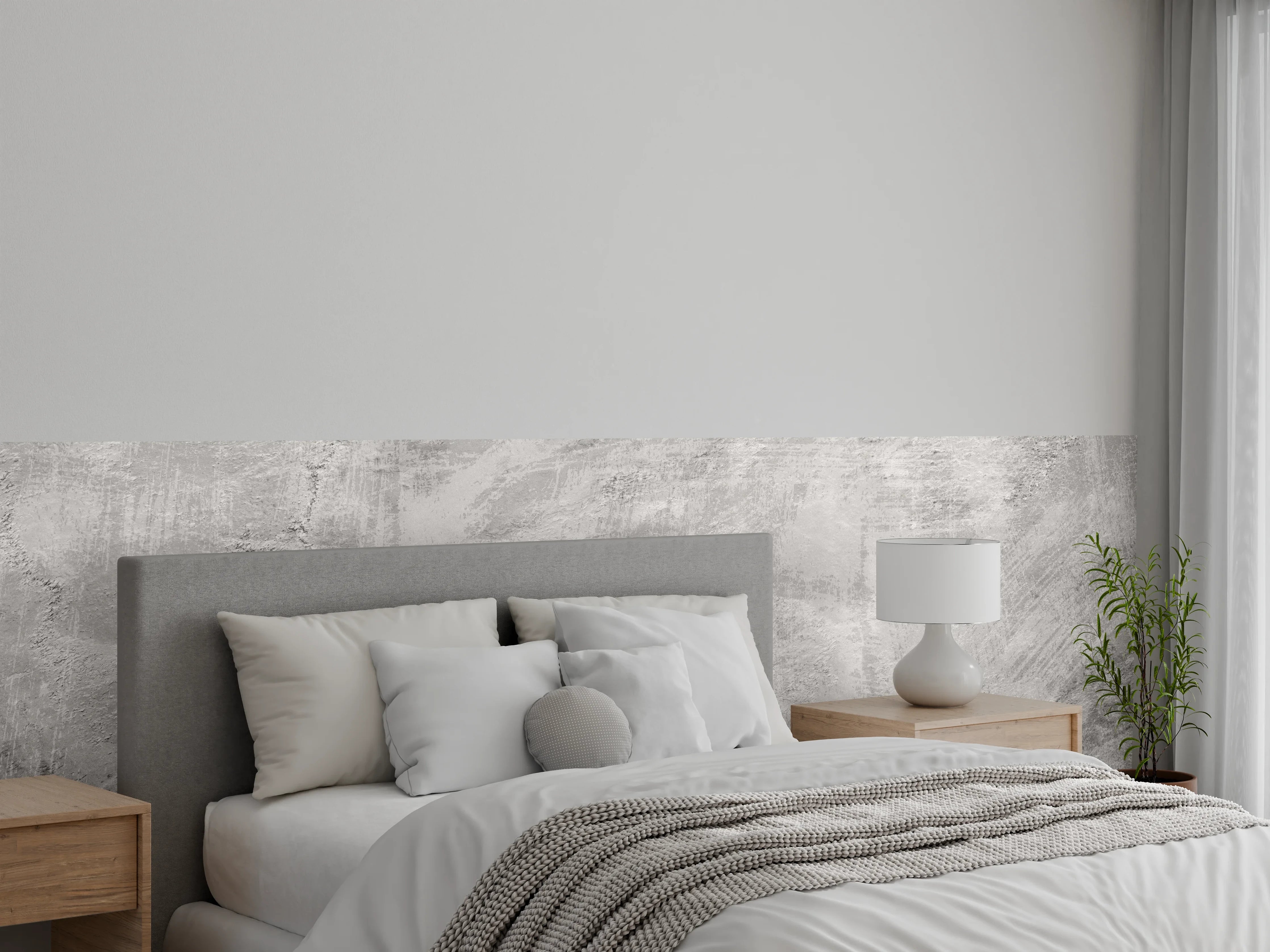 Wandverkleidung Schlafzimmer - Graue Beton Textur Struktur