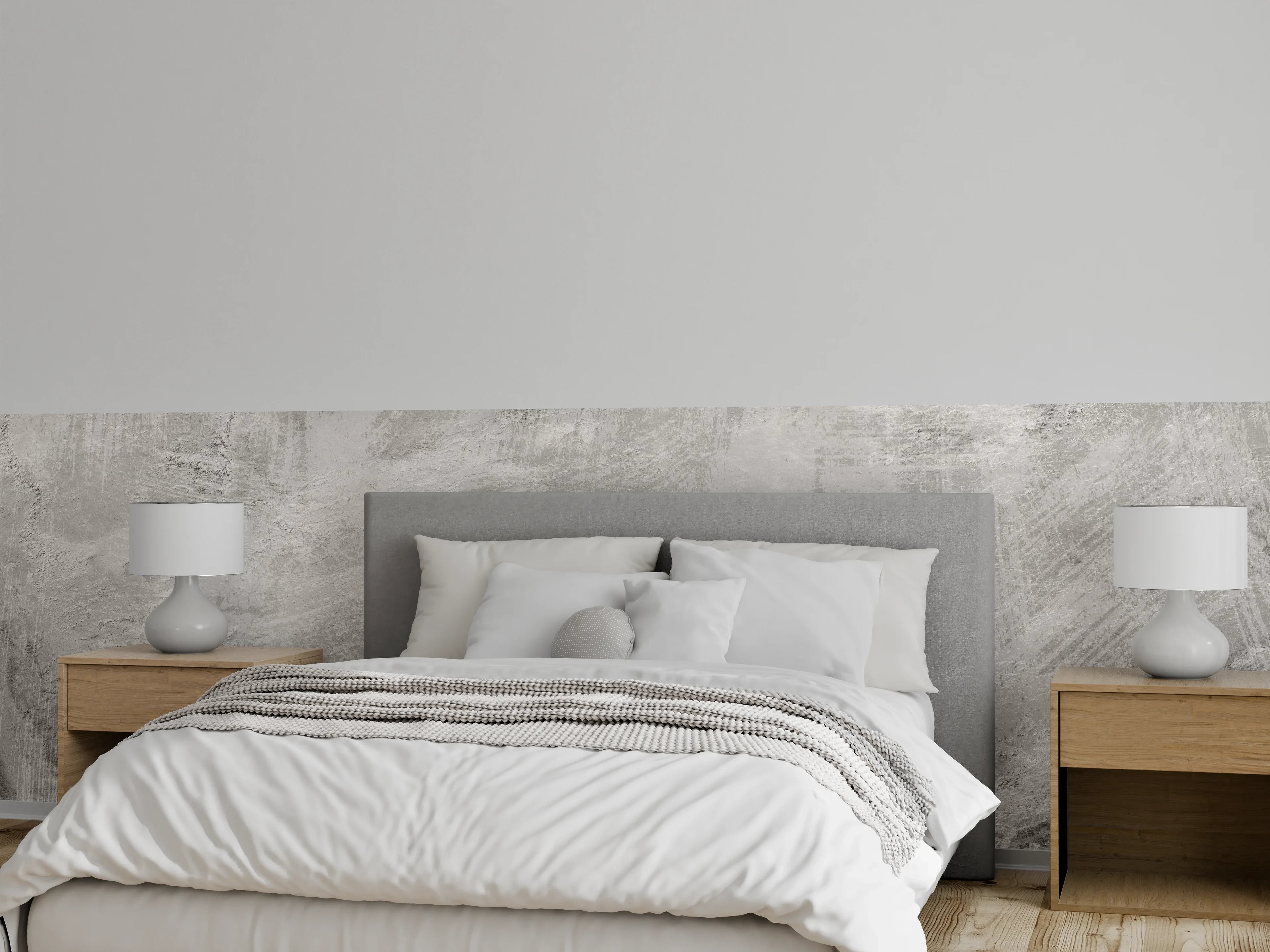Wandverkleidung Schlafzimmer - Graue Beton Textur Struktur