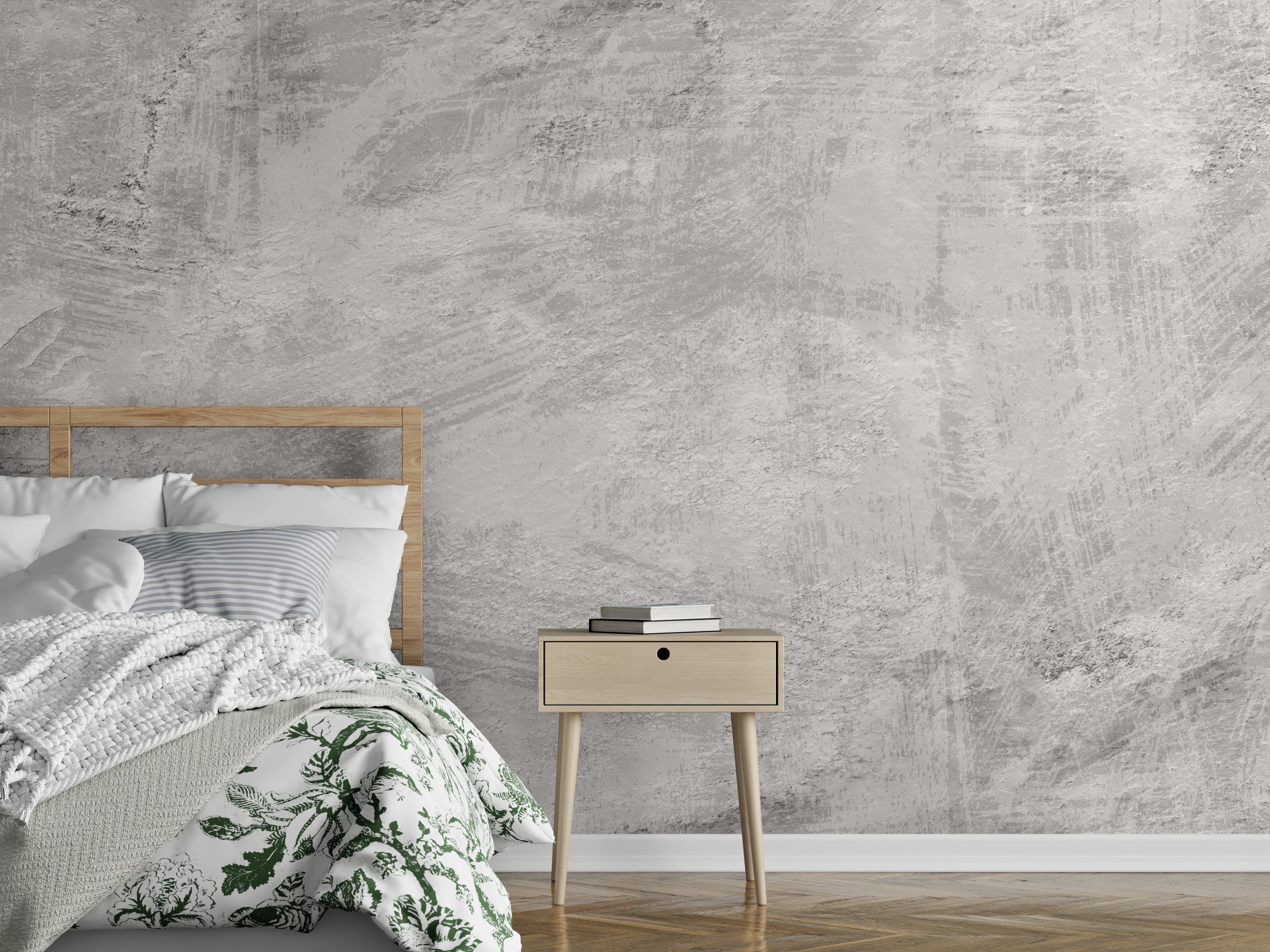 Wandverkleidung Schlafzimmer - Graue Beton Textur Struktur