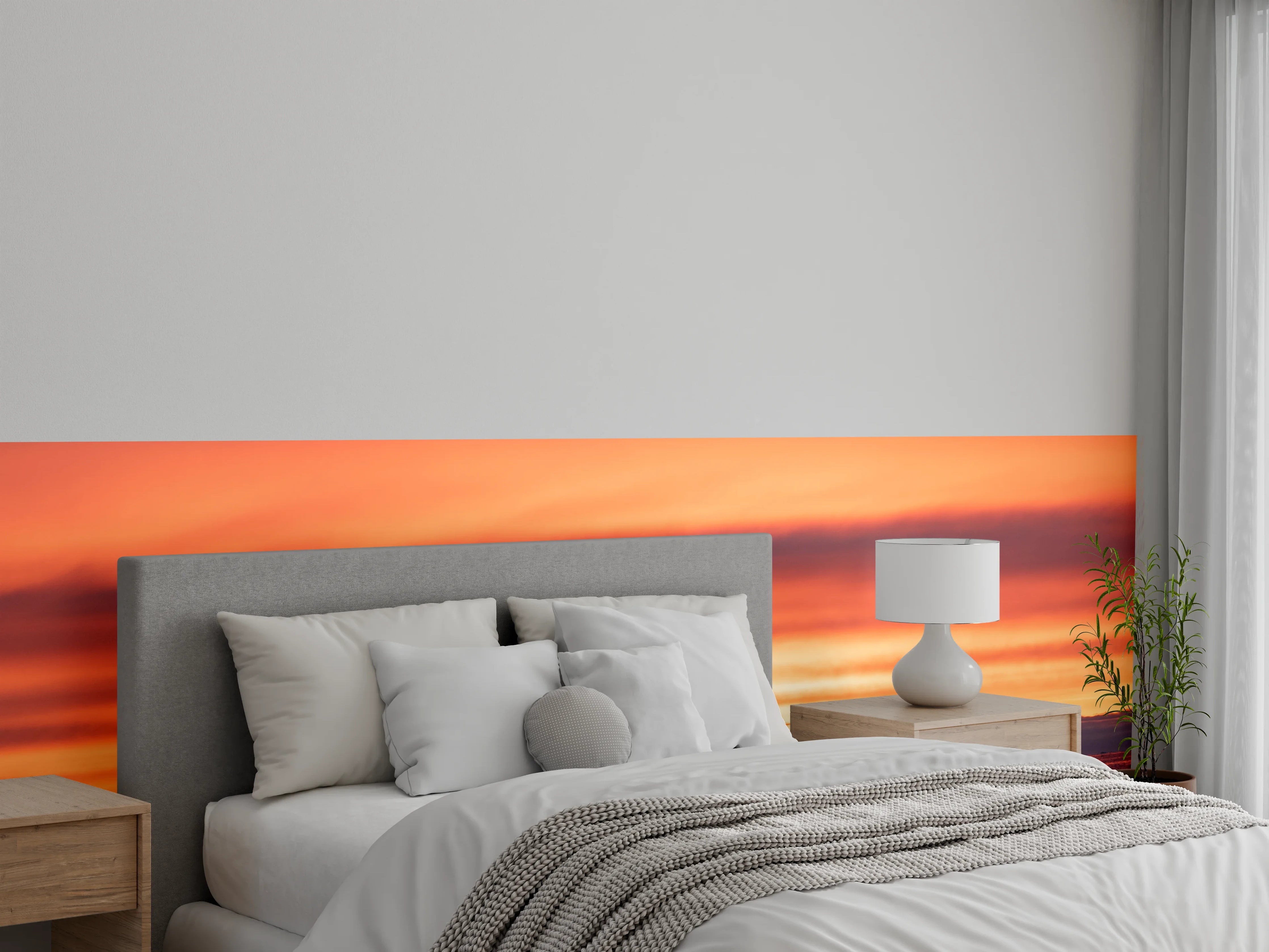Wandverkleidung Schlafzimmer - Graue Dämmerung am weißen Küstenstrand