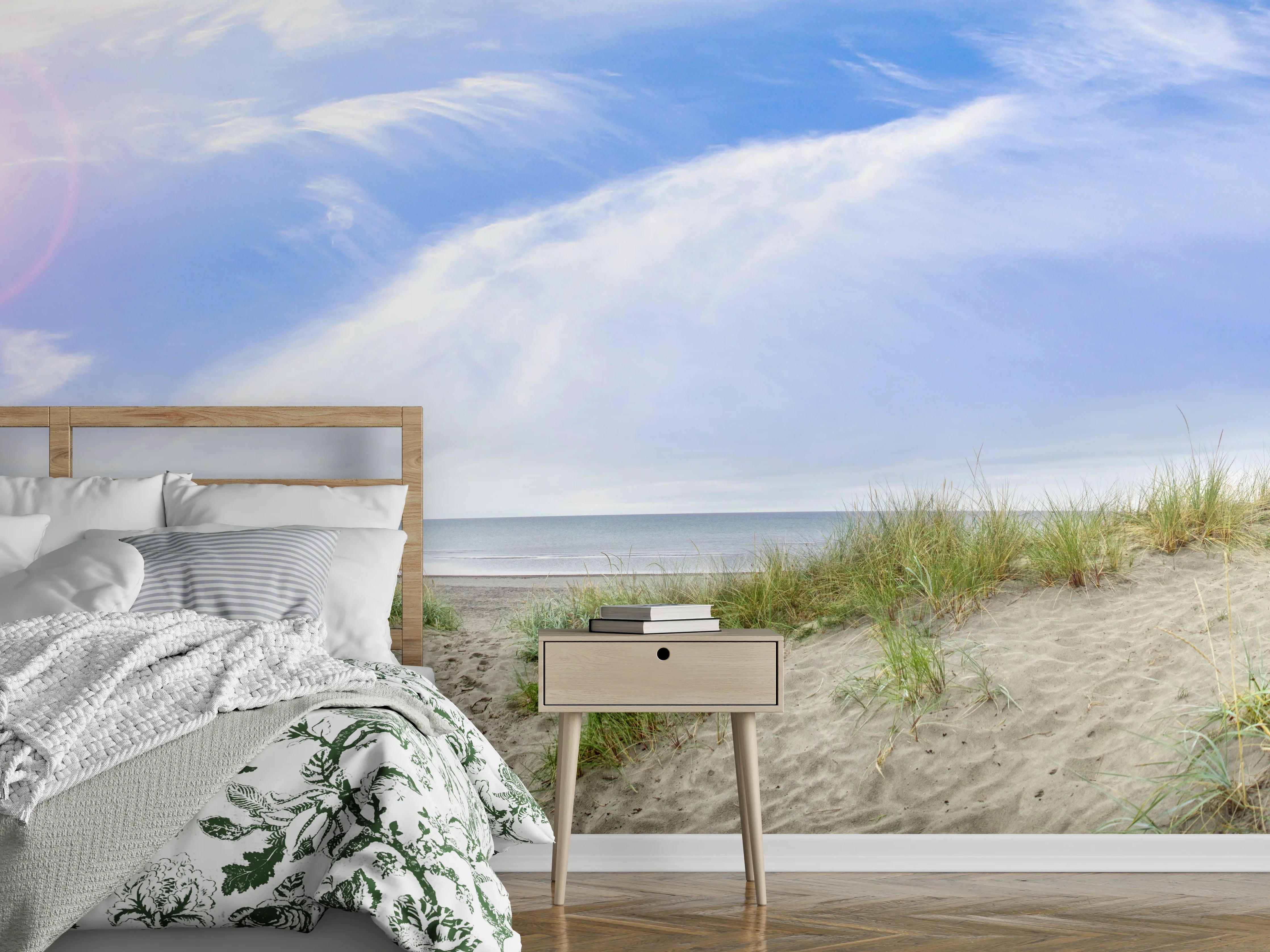 Wandverkleidung Schlafzimmer - Graue Dünenpoesie am Küstenrand